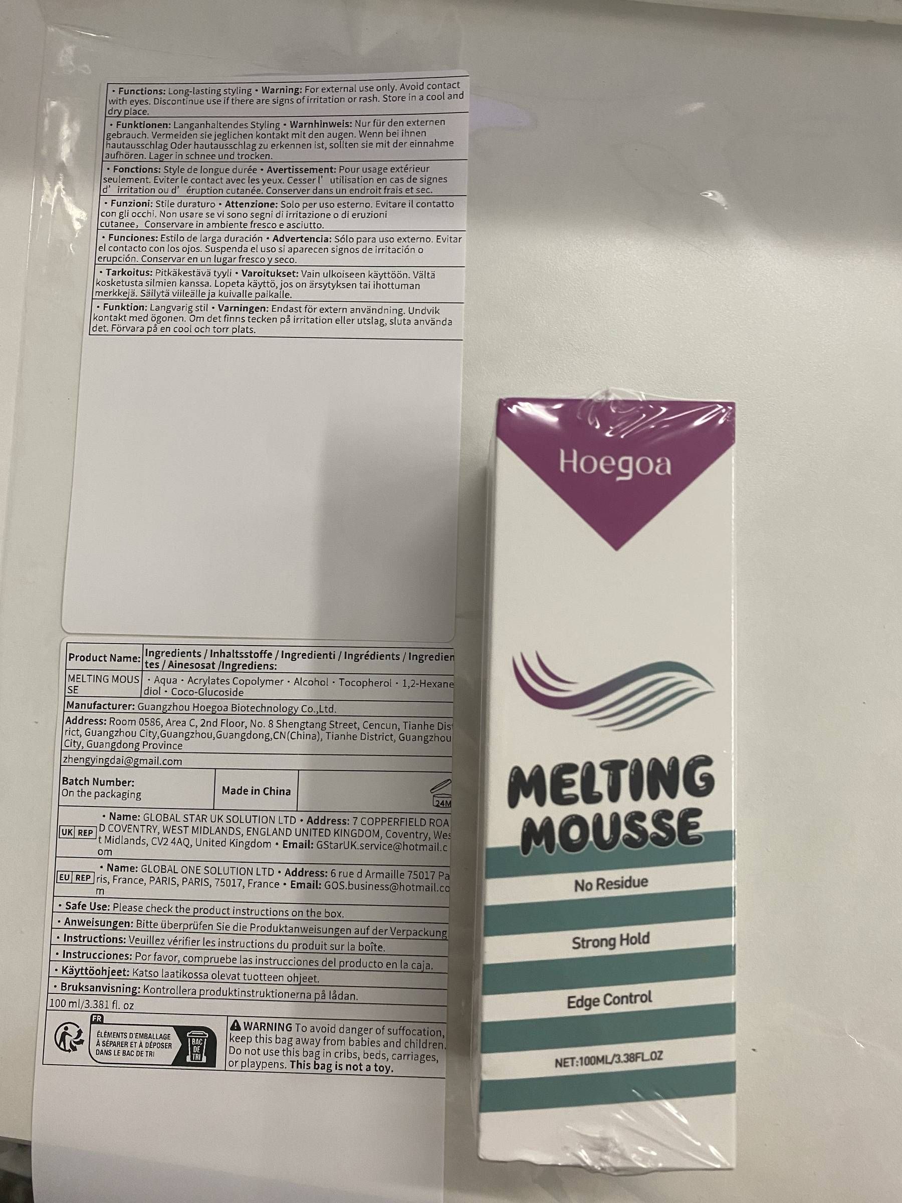 HOEGOA Hair Styling Adhesive Mousse, 100 ml photo 3