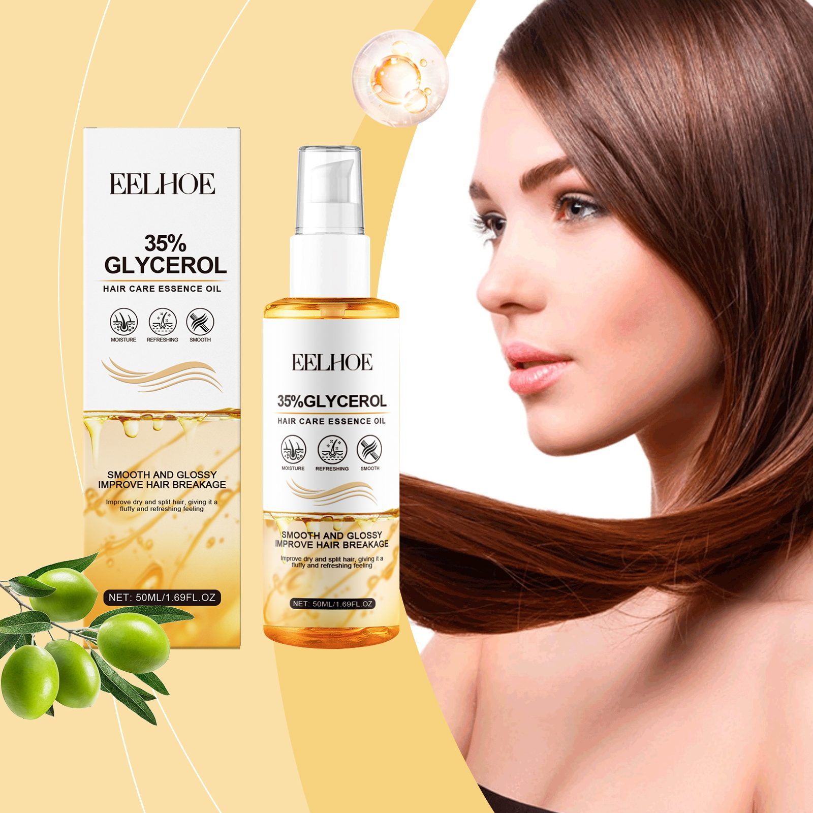 EELHOE Glycerin Hair Finishing Oil, 50 ml photo 6