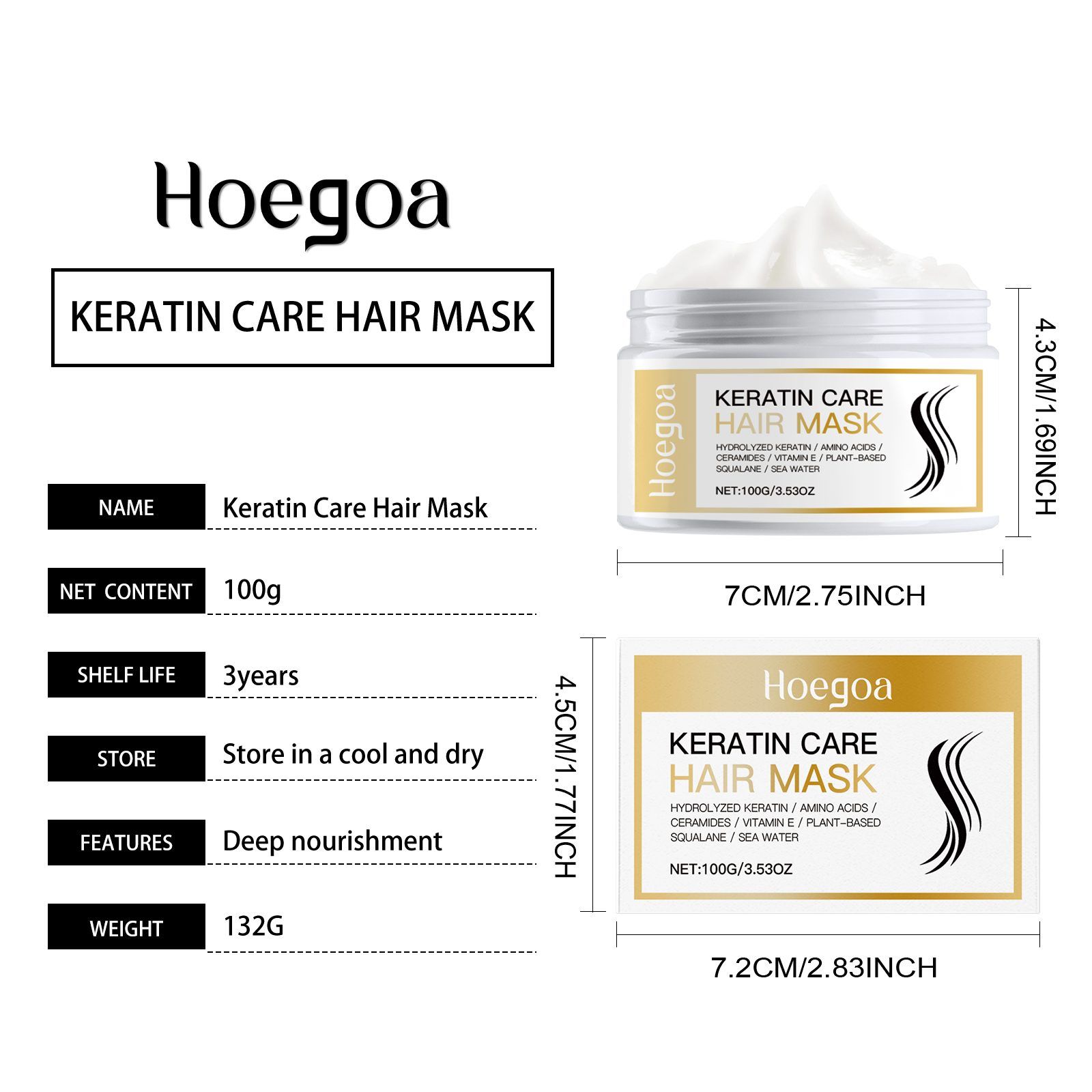 HOEGOA Keratin Hair Conditioning Mask, 100 g photo 6