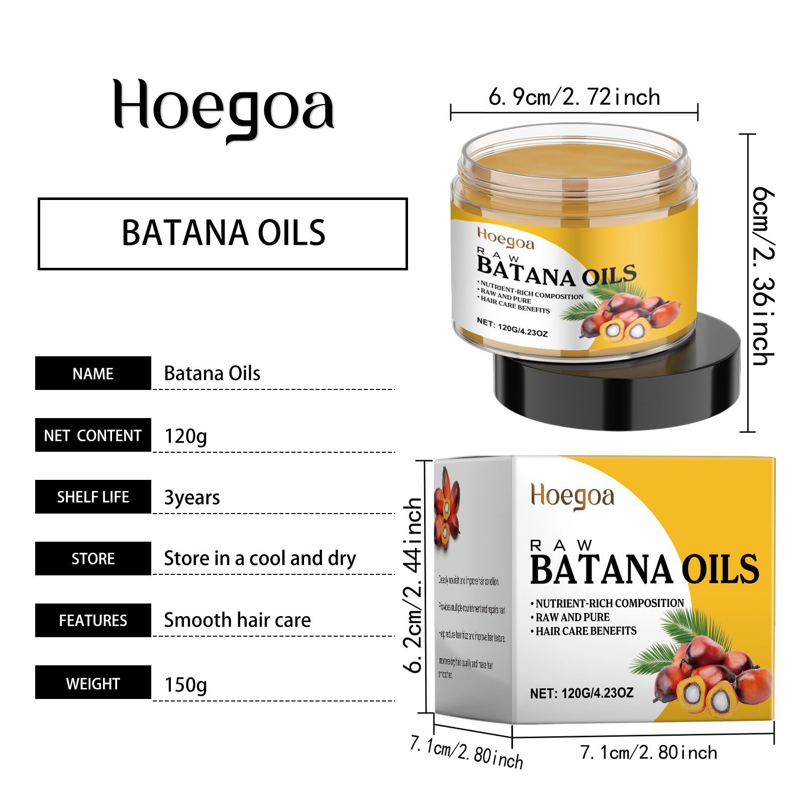 HOEGOA Batana Hair Conditioning Oil, 120 g photo 8
