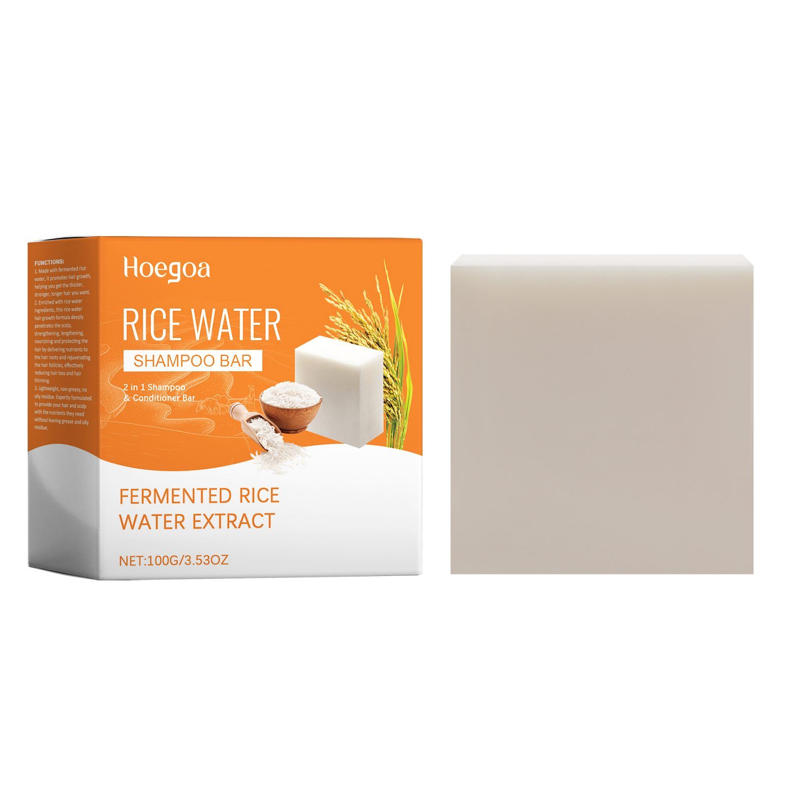 HOEGOA Fermented Rice Water Shampoo Bar, 100 g photo 6