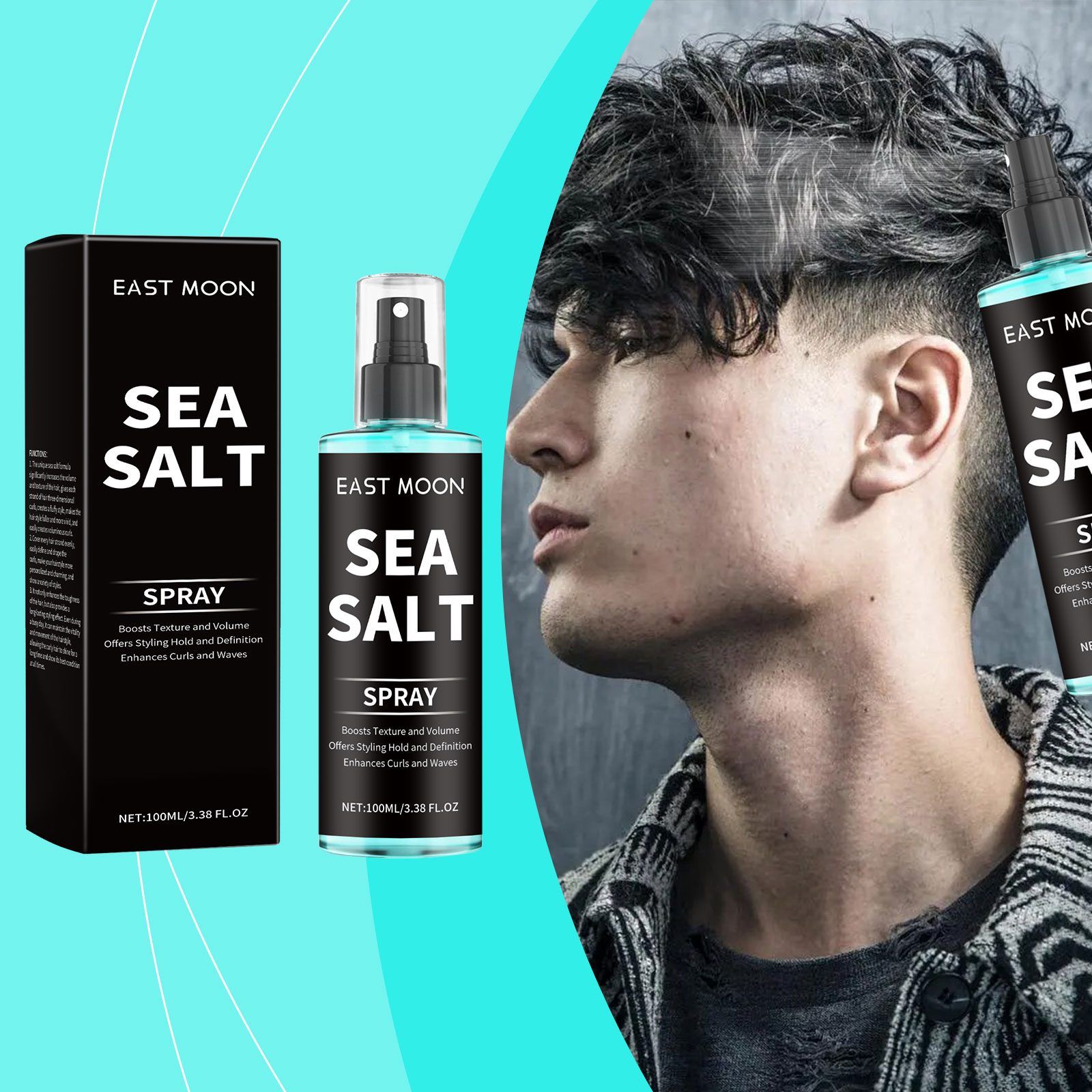 EAST MOON Sea Salt Curl Styling Spray, 100 ml photo 3