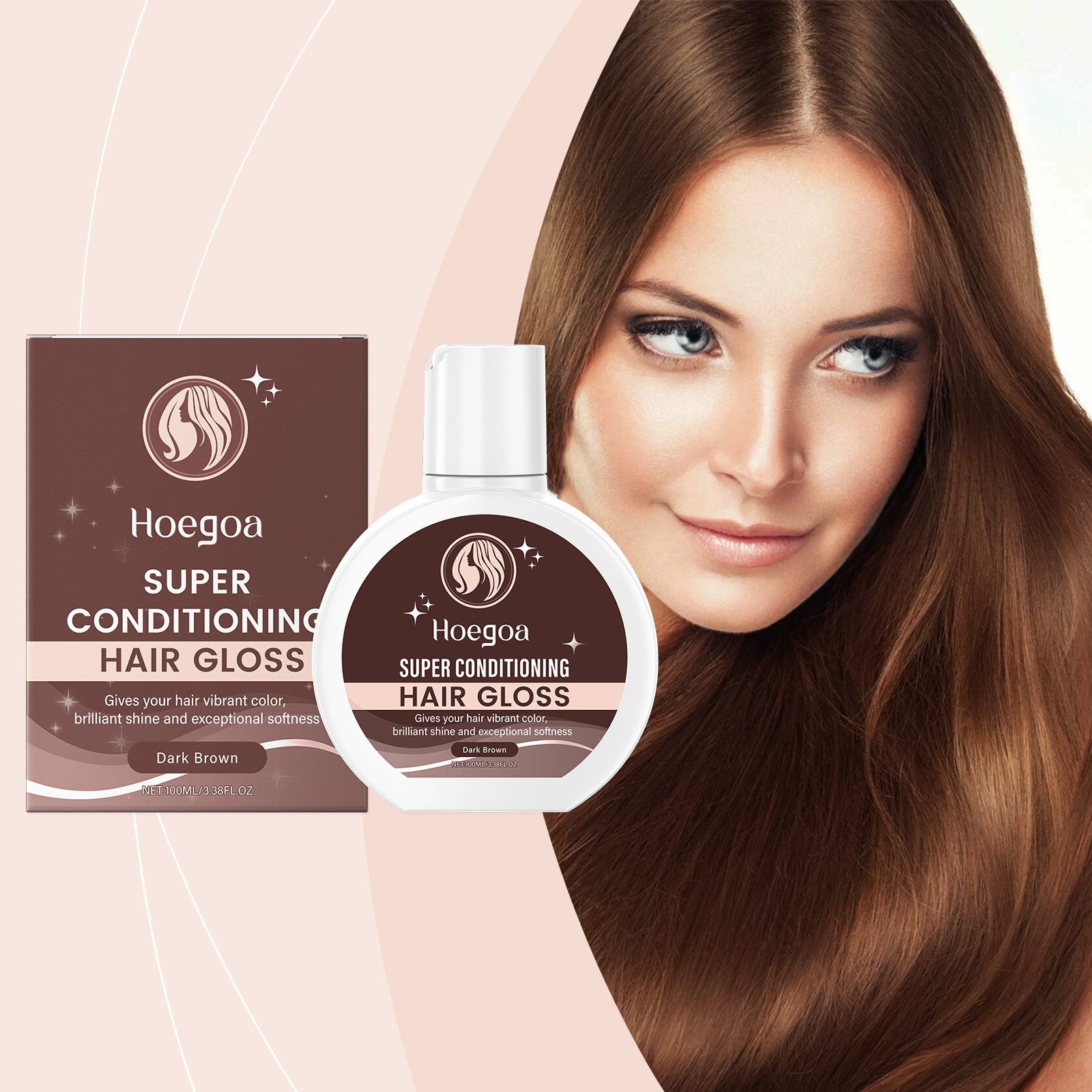 HOEGOA Dark Brown Color-Depositing Hair Conditioner, 100 ml photo 6