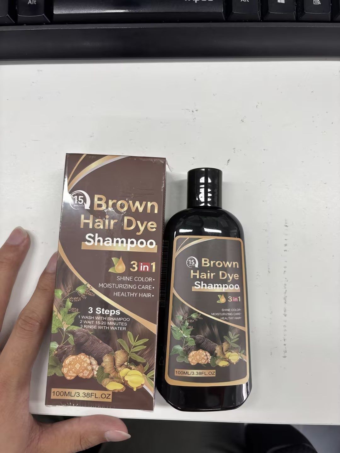 AMZ Brown Hair Color Shampoo, 100 ml photo 4