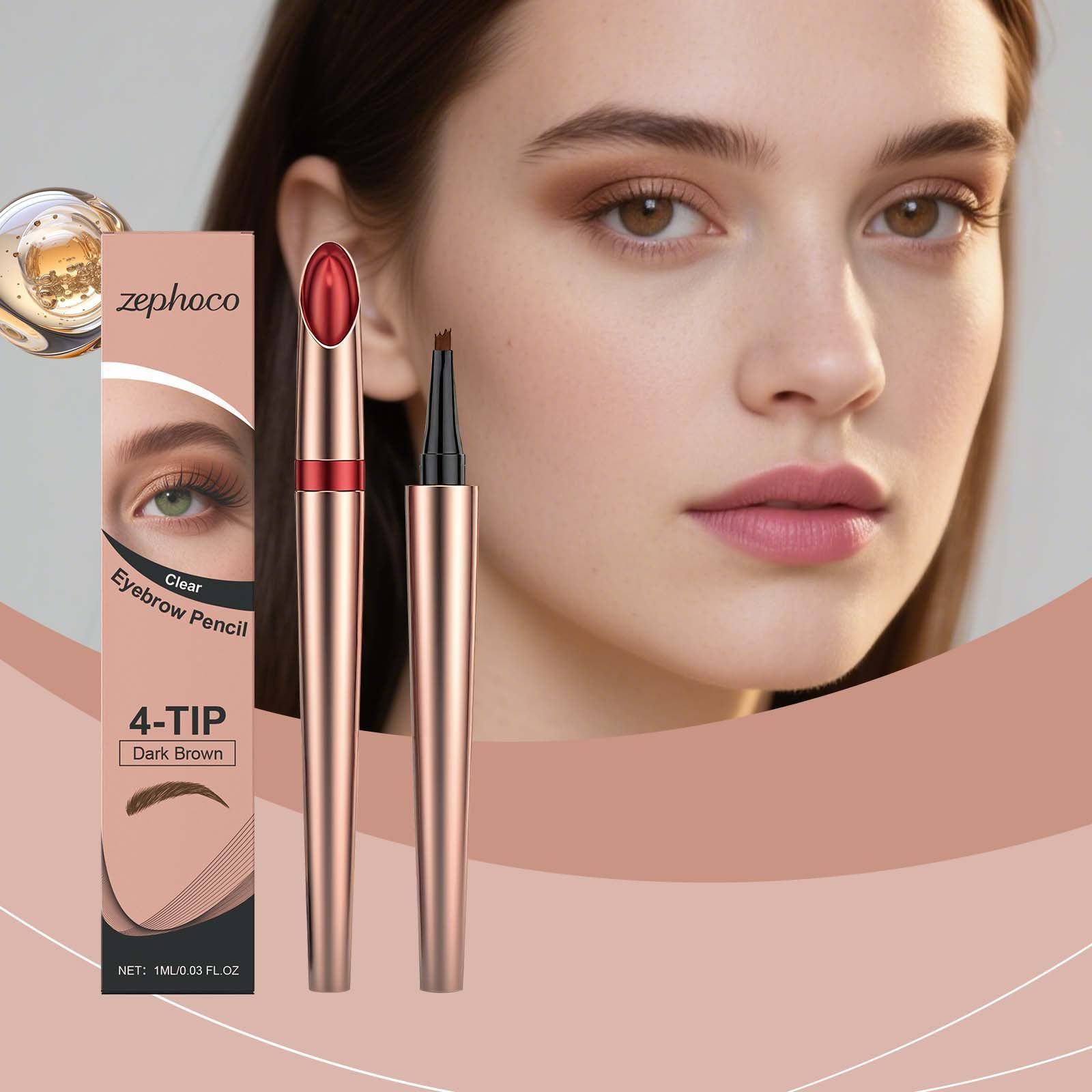 zephoco Four-Tip Eyebrow Pen, Deep Brown, 1 ml photo 5