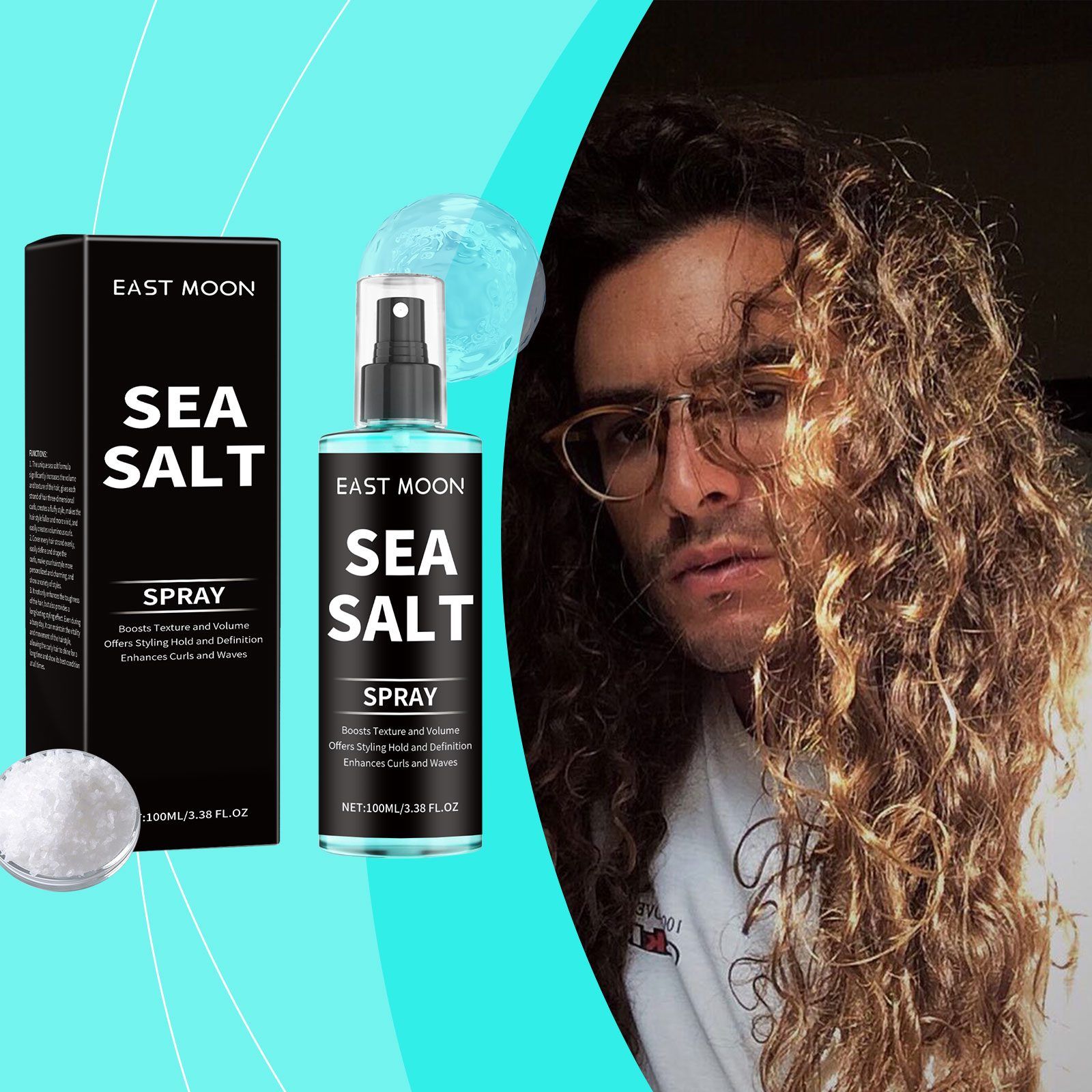 EAST MOON Sea Salt Curl Styling Spray, 100 ml photo 8