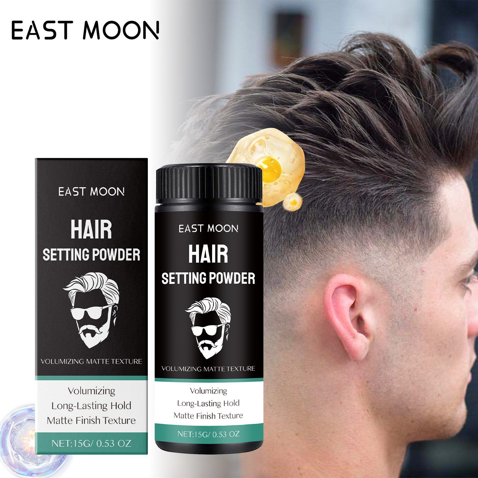 EAST MOON Men's Matte Hair Styling Powder, 15 g photo 2