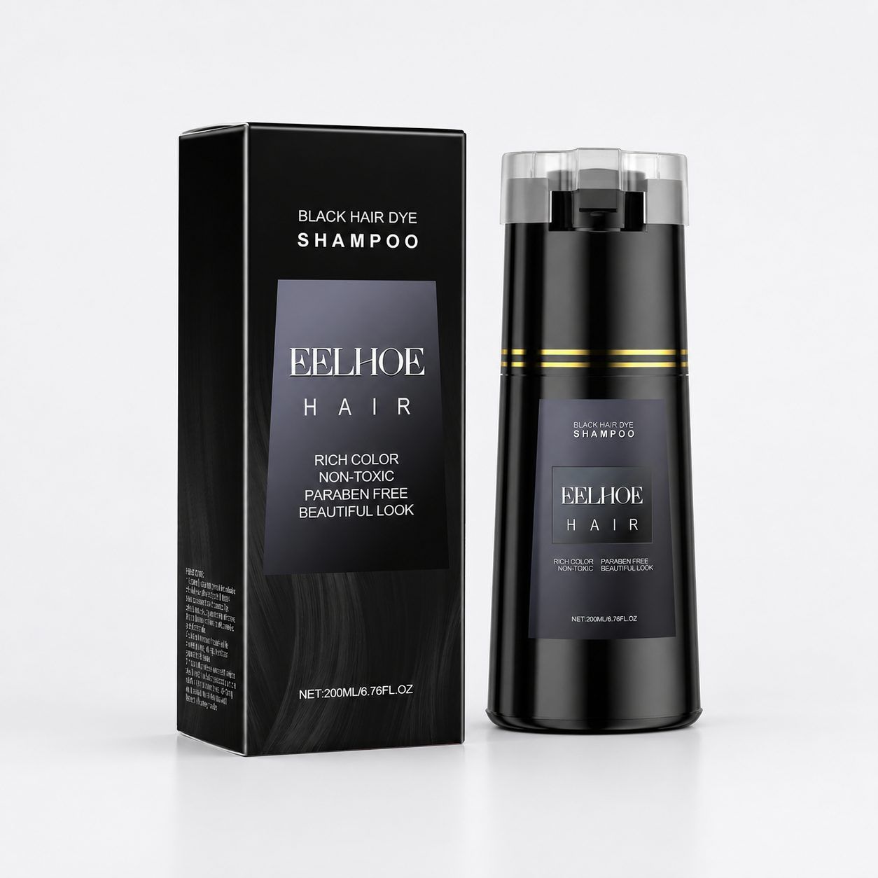 EELHOE Black Hair Color Shampoo, 200 ml photo 2