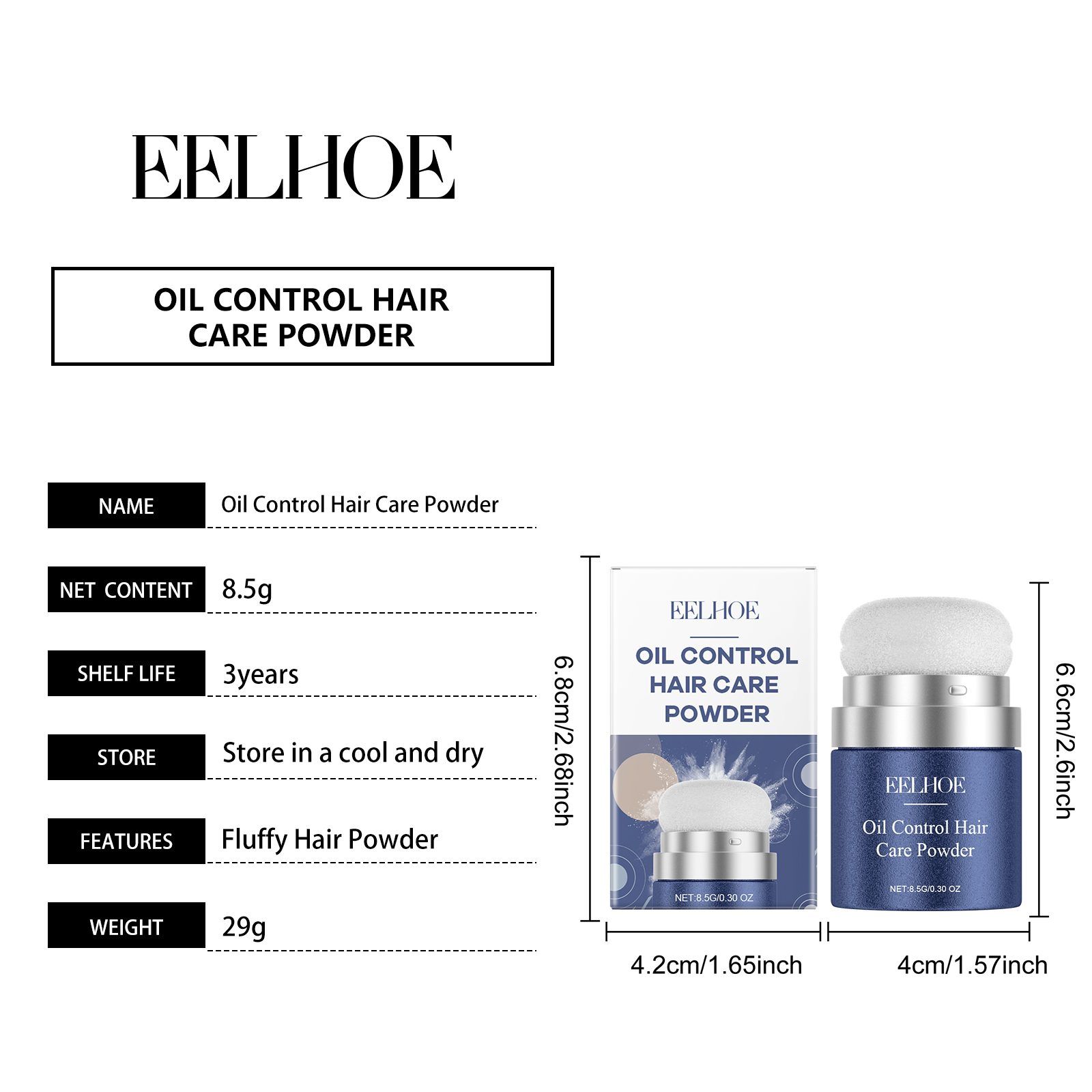 EELHOE Oil-Control Hair Powder, 8.5 g photo 6