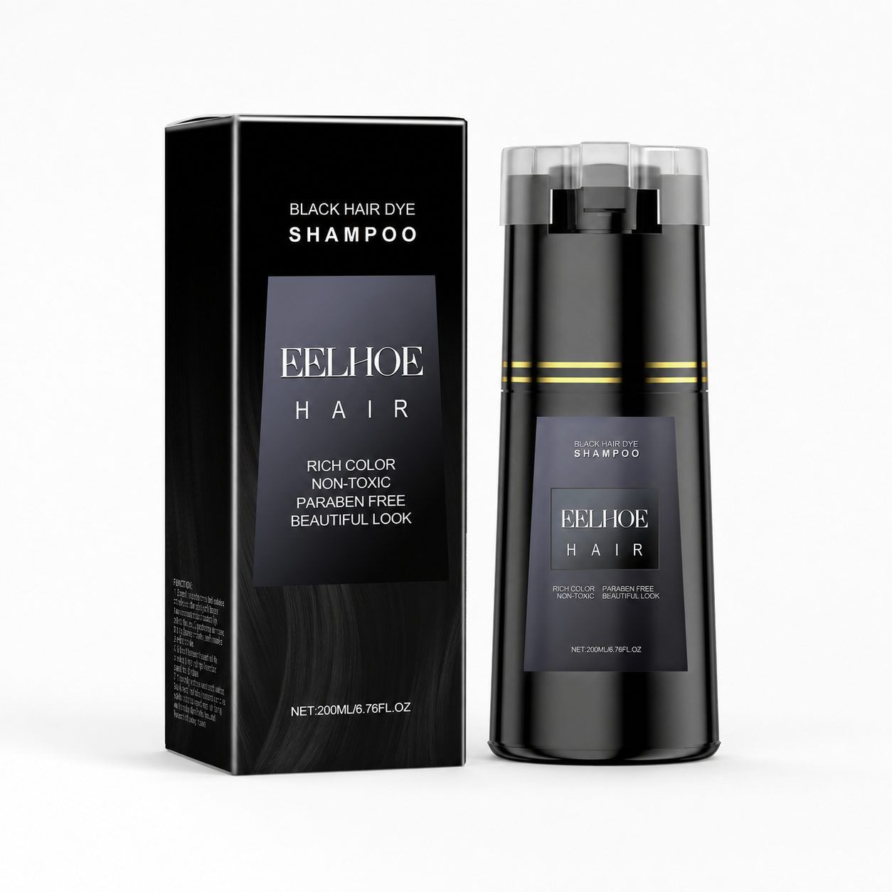 EELHOE Black Hair Color Shampoo, 200 ml photo 1
