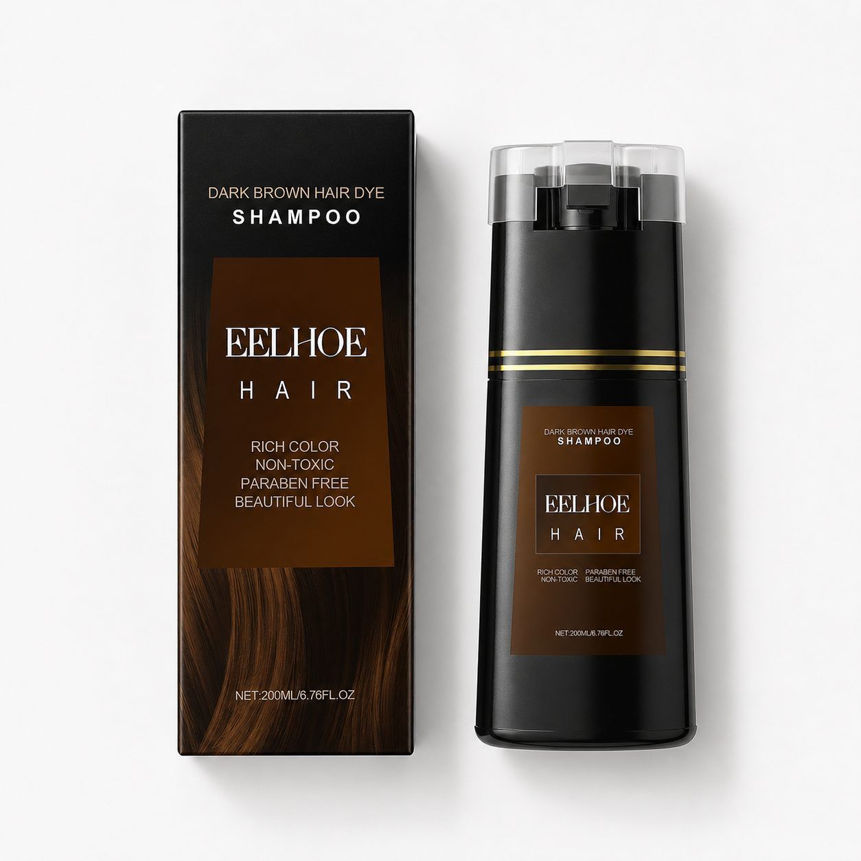 EELHOE Brown Hair Color Shampoo, 200 ml photo 8
