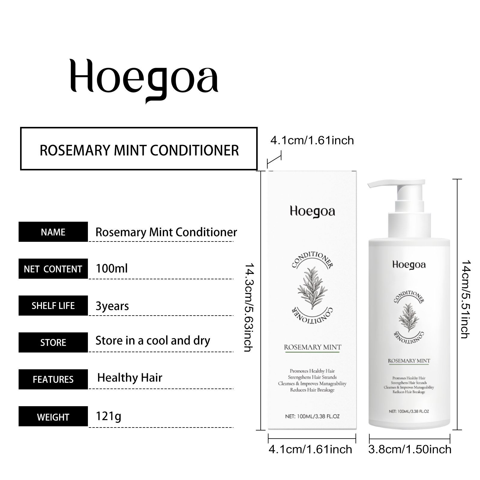 HOEGOA Rosemary Mint Hair Conditioner, 100 ml photo 8
