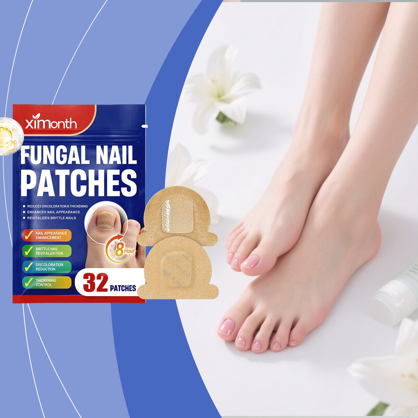 XIMONTH 32-Piece Nail Sticker Set, 32 Pieces photo 8
