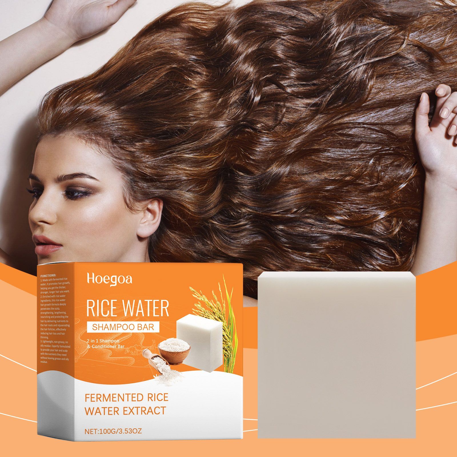 HOEGOA Fermented Rice Water Shampoo Bar, 100 g photo 4