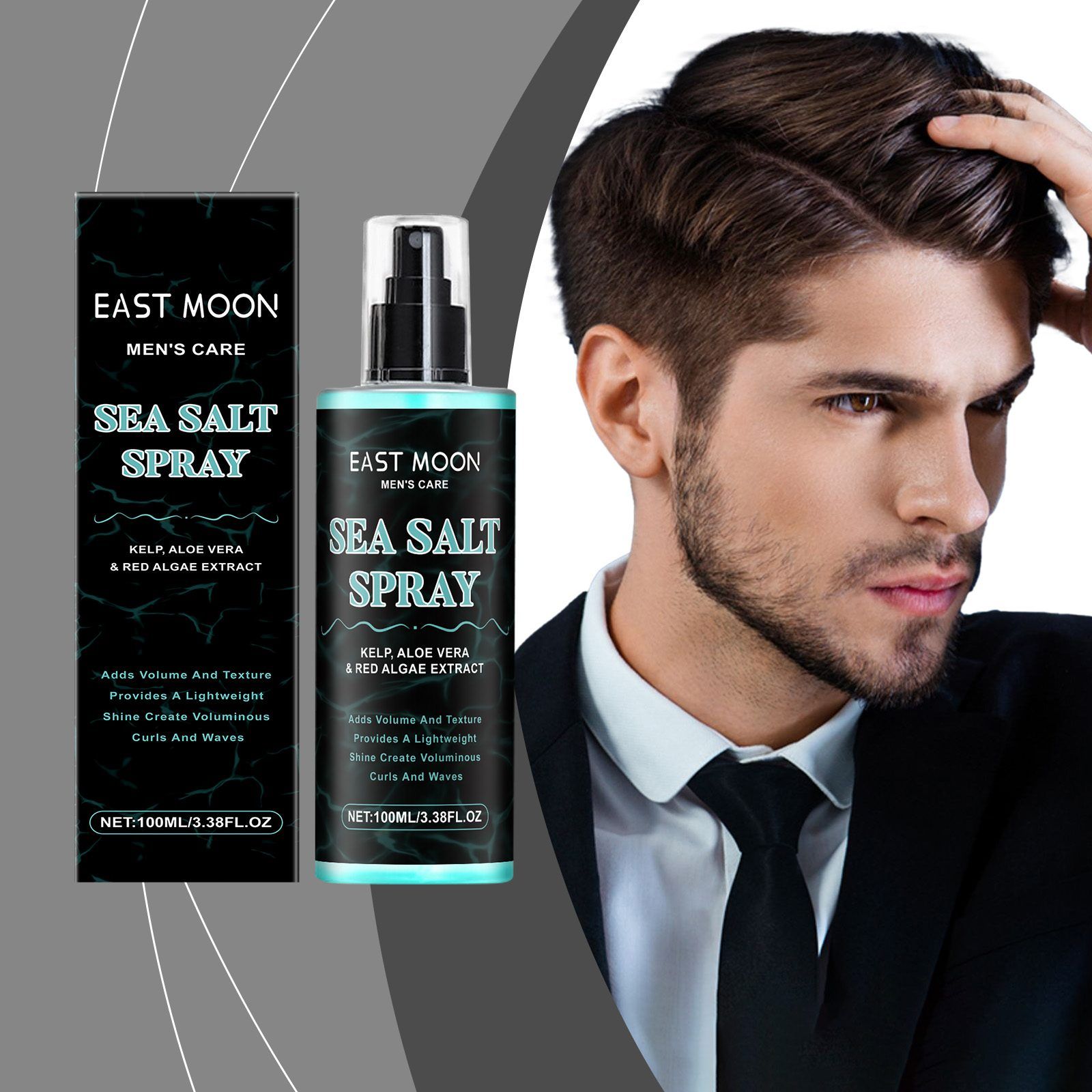 EAST MOON Men's Sea Salt Hair Styling Spray, 100 ml photo 4