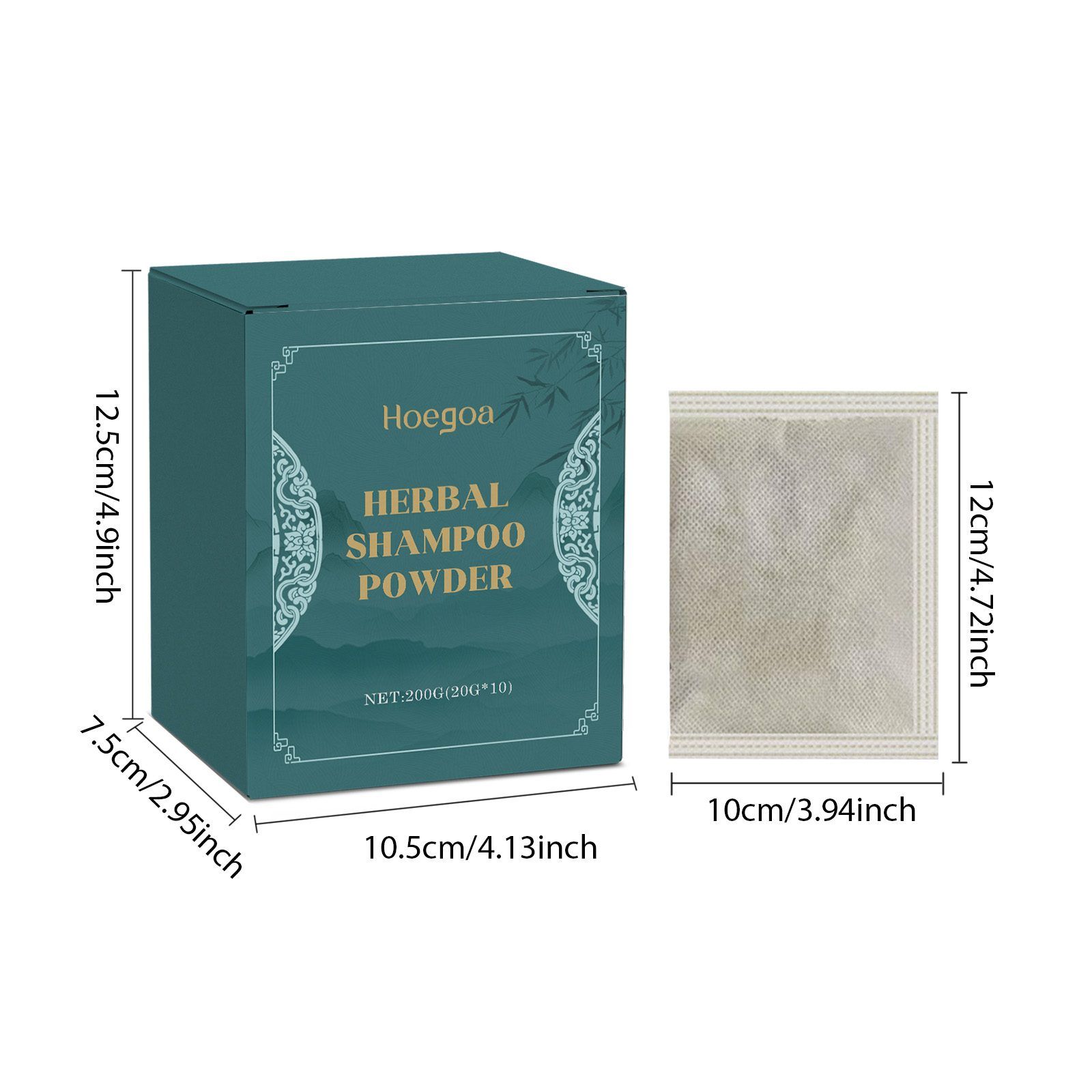 HOEGOA Herbal Hair Shampoo Powder, 10 Packets, 20 g Each photo 2