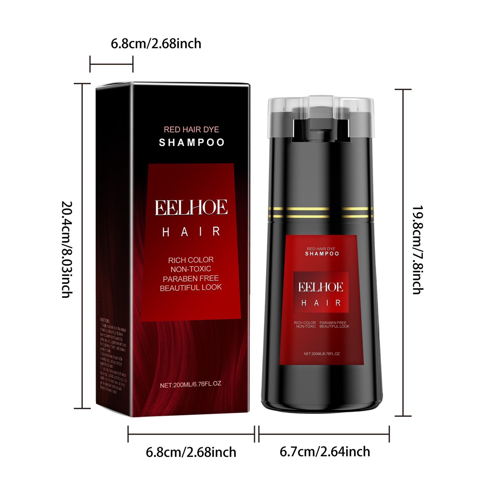 EELHOE Red Color-Depositing Shampoo, 200 ml photo 5
