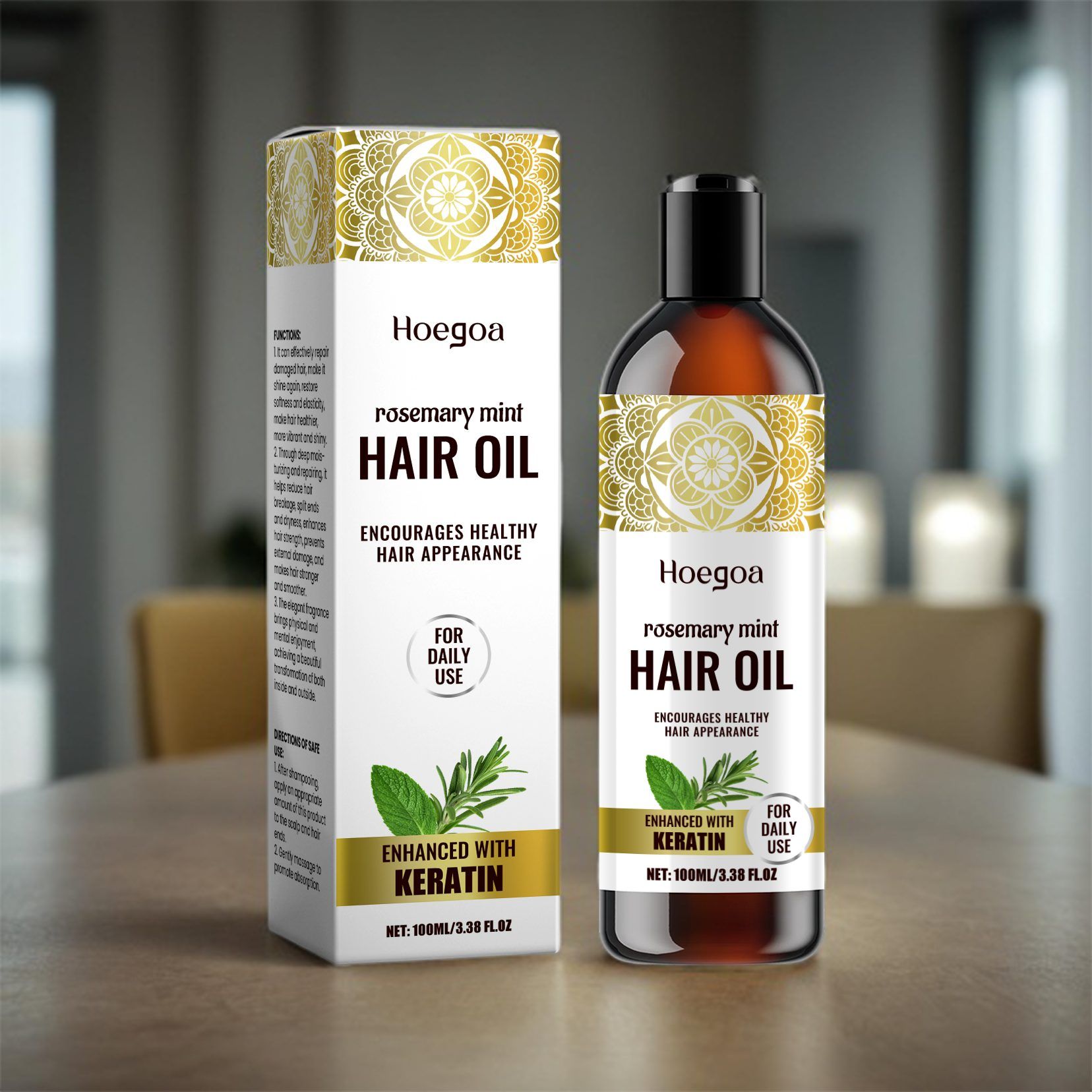 HOEGOA Rosemary Mint Hair Oil, 100 ml photo 5