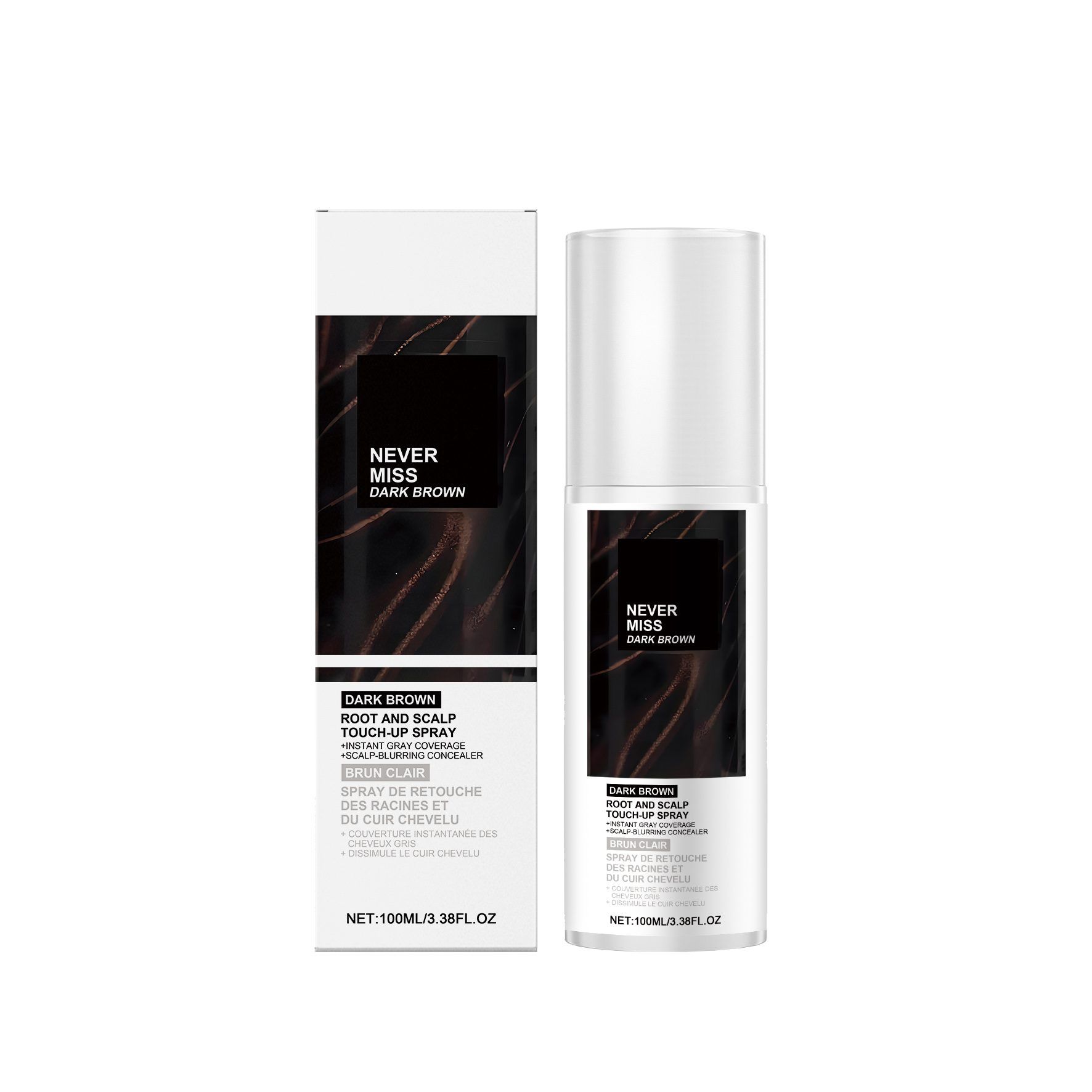 AMZ Temporary Dark Brown Hair Color Spray, 100 ml photo 1