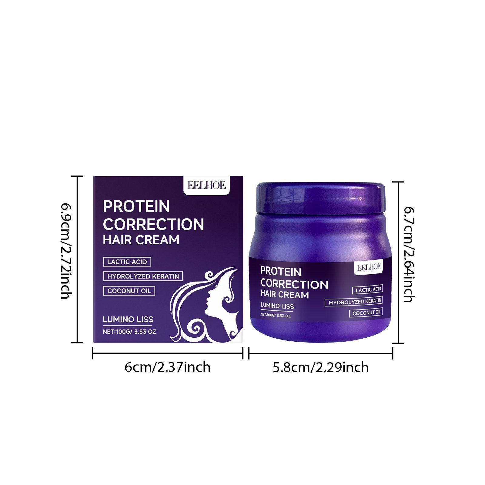 EELHOE Protein Smoothing Hair Cream, 100 g photo 5