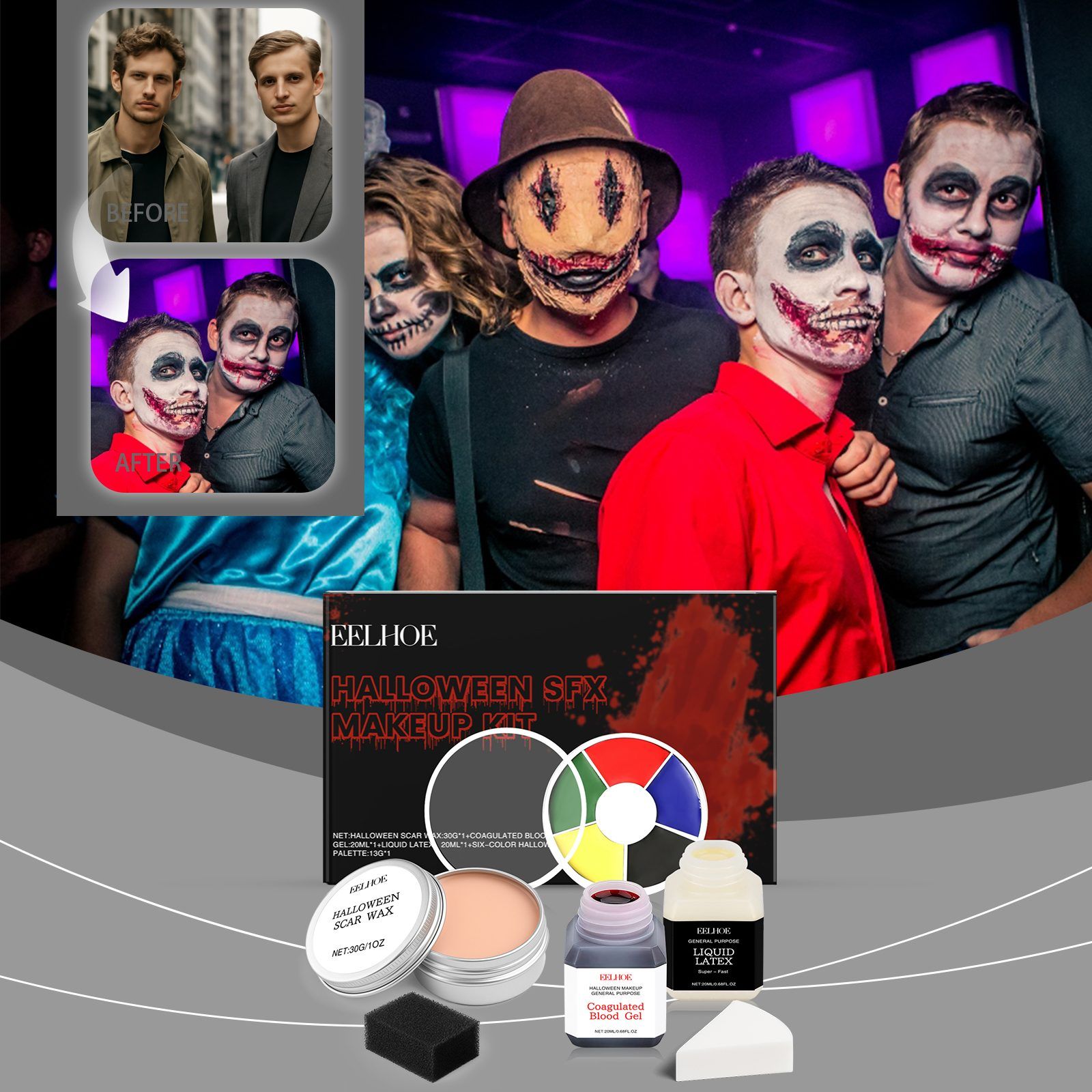 EELHOE Halloween Special Effects Makeup Set, 1 Set photo 6