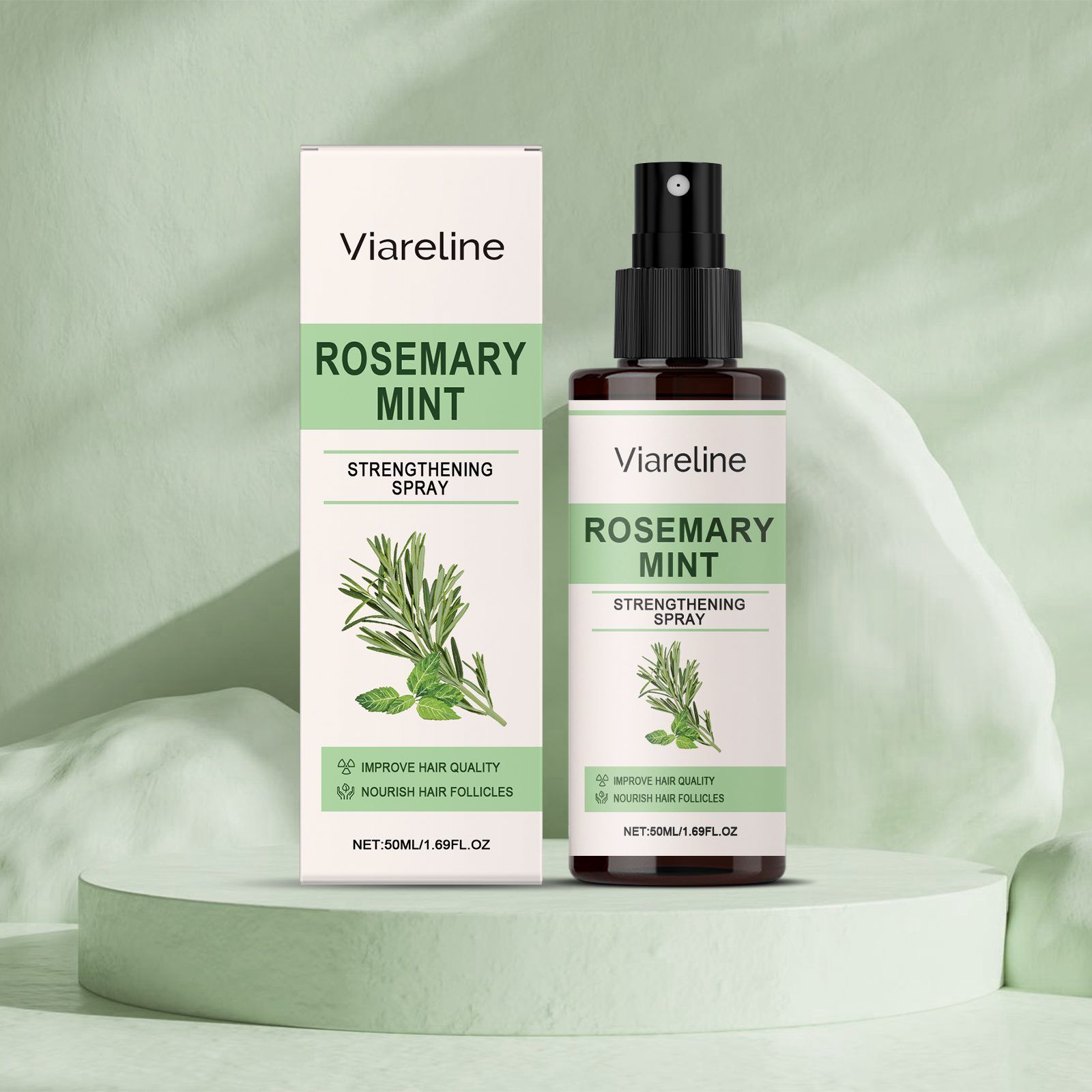 VIARELINE Rosemary Mint Leave-In Hair Spray, 50 ml photo 2