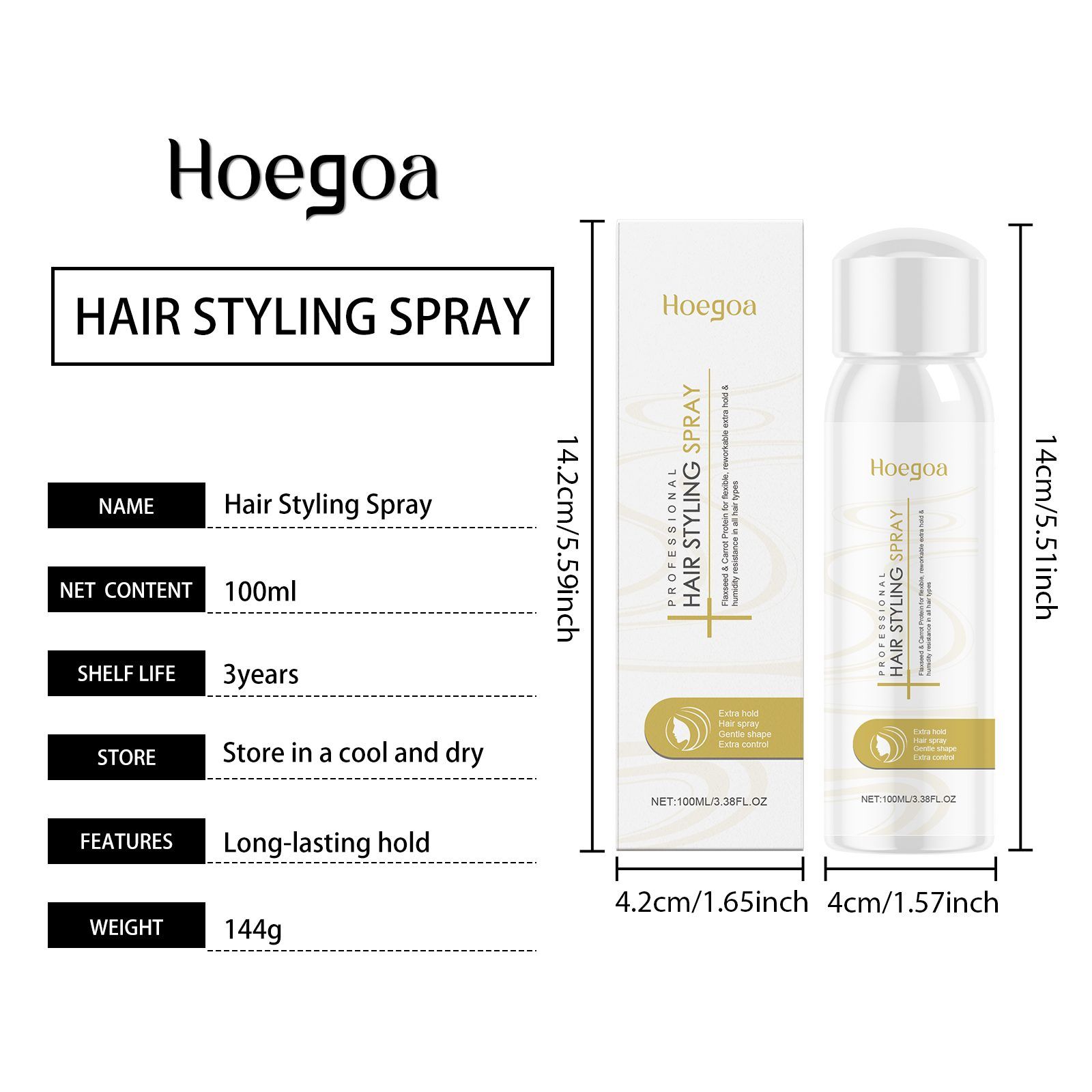 HOEGOA Hair Styling Spray, 100 ml photo 7