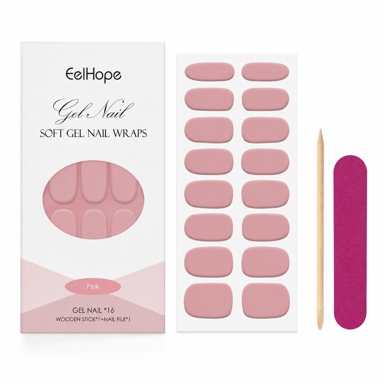 EELHOPE Soft Gel Nail Sticker Set, Pink, 1 Set photo 7