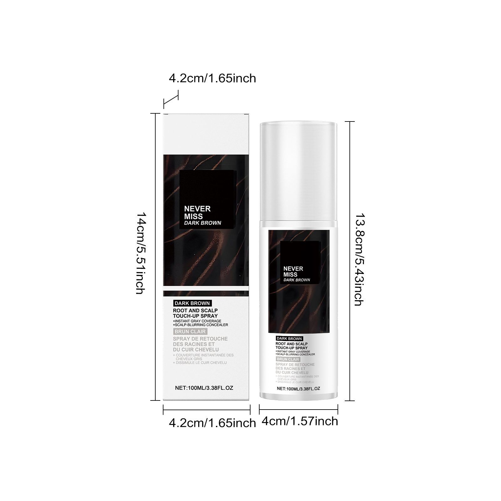AMZ Temporary Dark Brown Hair Color Spray, 100 ml photo 6