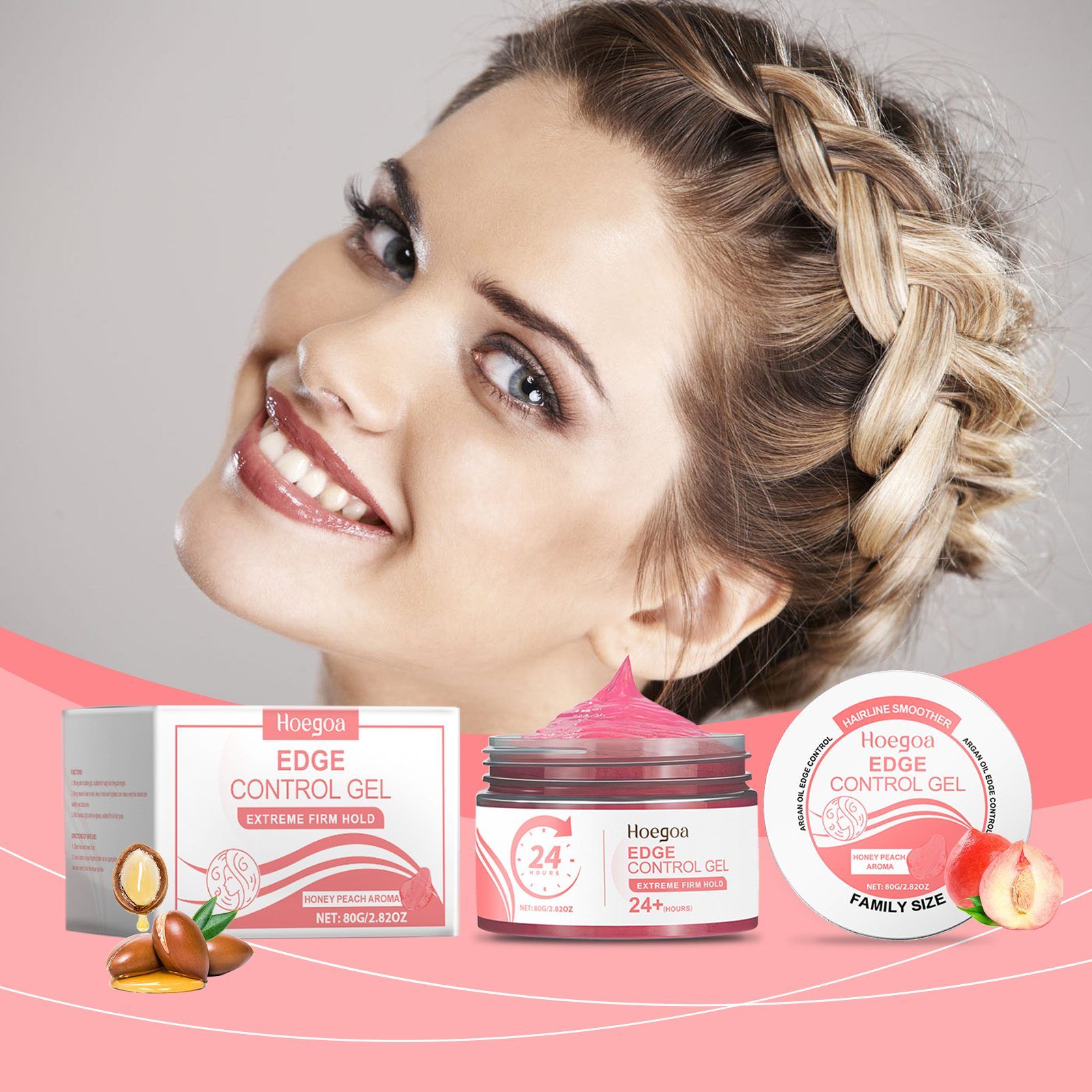HOEGOA Peach Aroma Edge Control Gel, 80 g photo 8