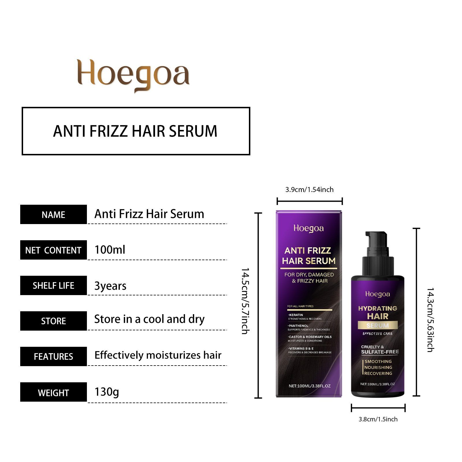 HOEGOA Leave-In Hair Conditioner, 100 ml photo 2