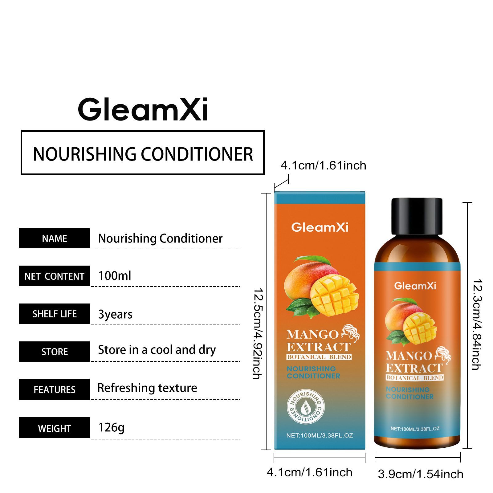 GleamXi Mango Hair Conditioner, 100 ml photo 3