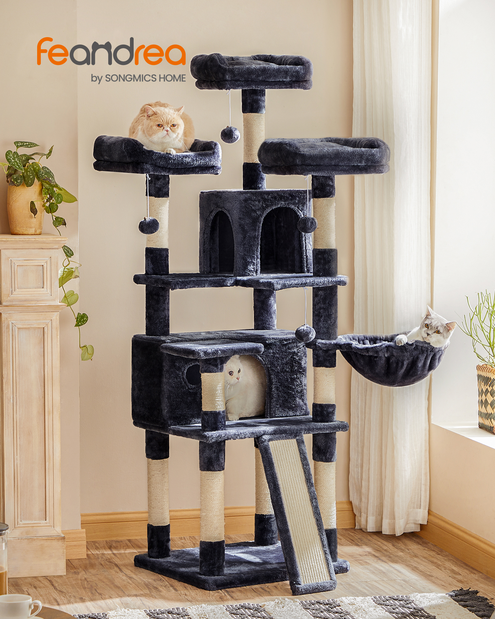 Cat Tree, 67.7 Inches Large Tower, Cat Condo photo 4