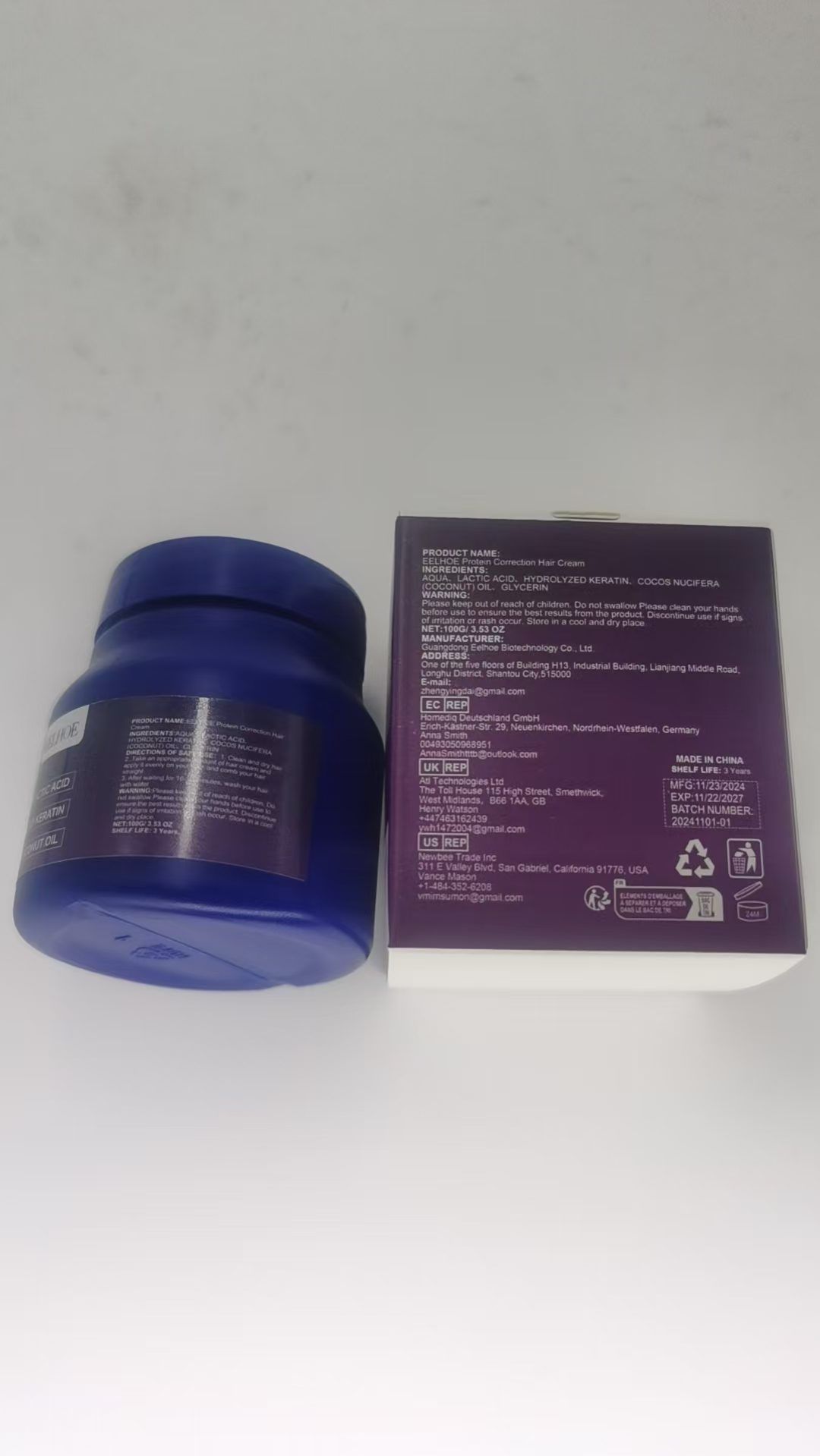 EELHOE Protein Smoothing Hair Cream, 100 g photo 3
