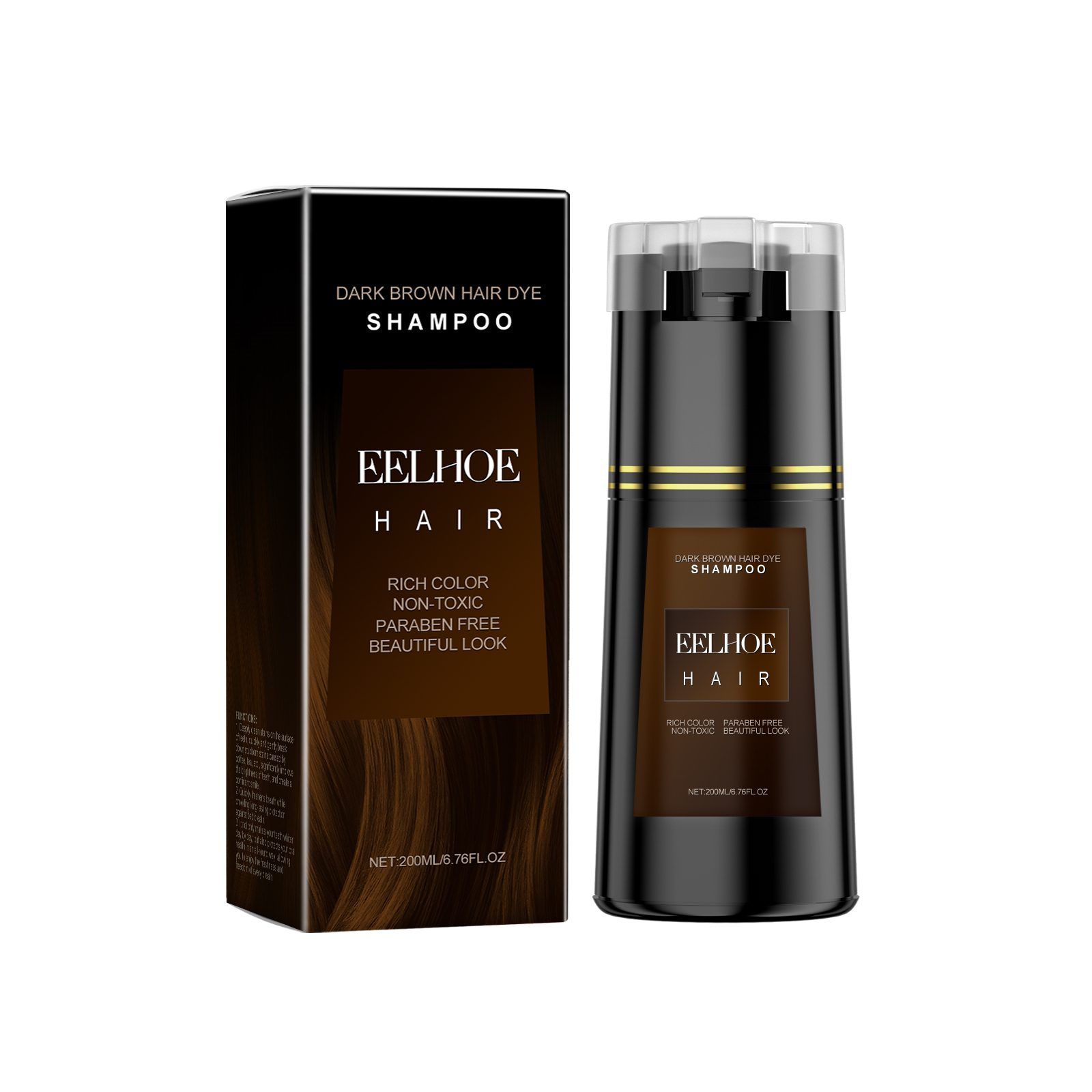 EELHOE Brown Hair Color Shampoo, 200 ml photo 4