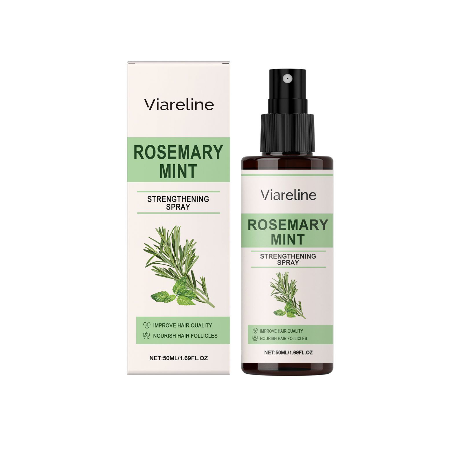 VIARELINE Rosemary Mint Leave-In Hair Spray, 50 ml photo 1