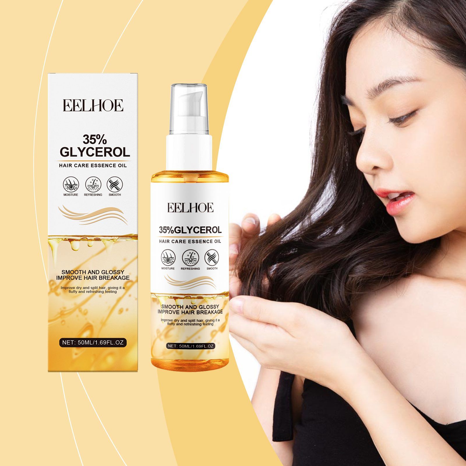 EELHOE Glycerin Hair Finishing Oil, 50 ml photo 5