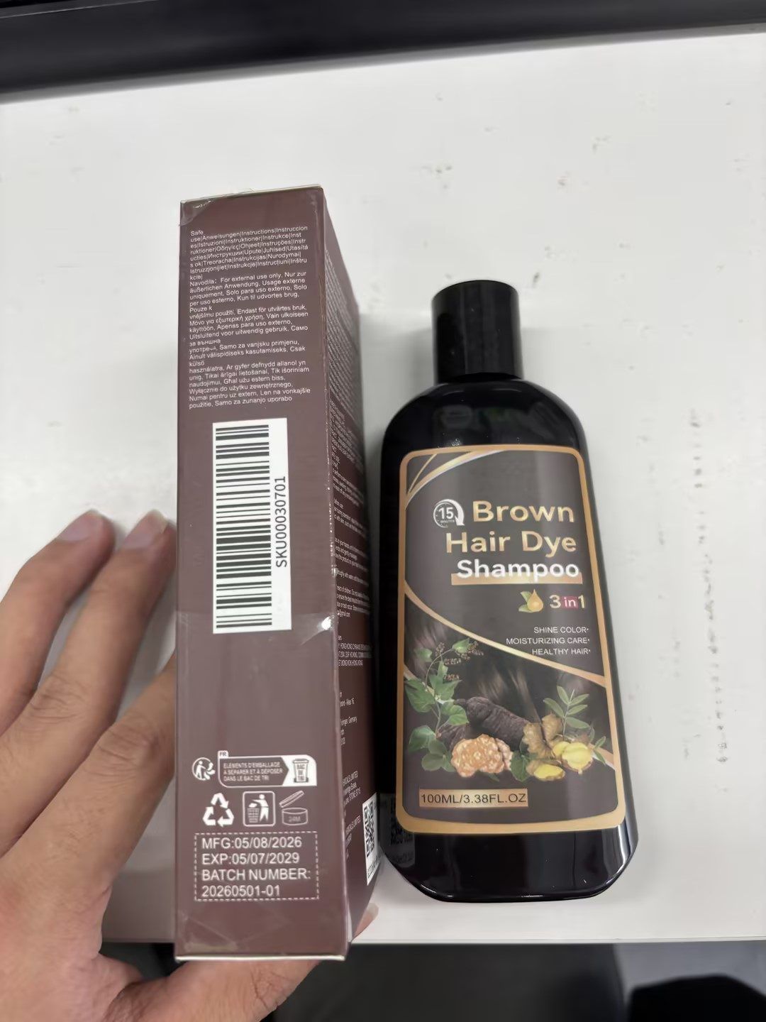 AMZ Brown Hair Color Shampoo, 100 ml photo 6