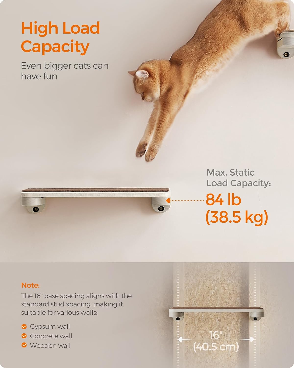 Set Of 5 Clickat Oasis Cat Climbing Wall, Cat Board, Hammock, Scratching Column, Interchangeable Washable Parts, Brown Oatmeal And Coffee photo 3