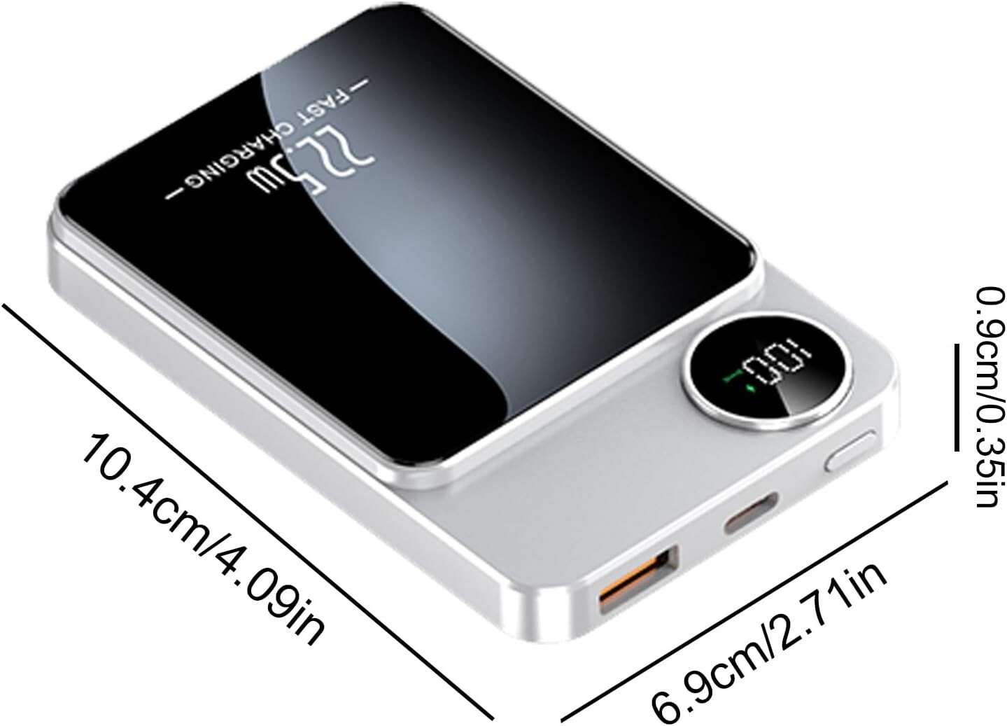 Silvery-Magsafe Power Bank Portable Charger Magnetic Battery Pack For I Phone For Samsung--silvery photo 1