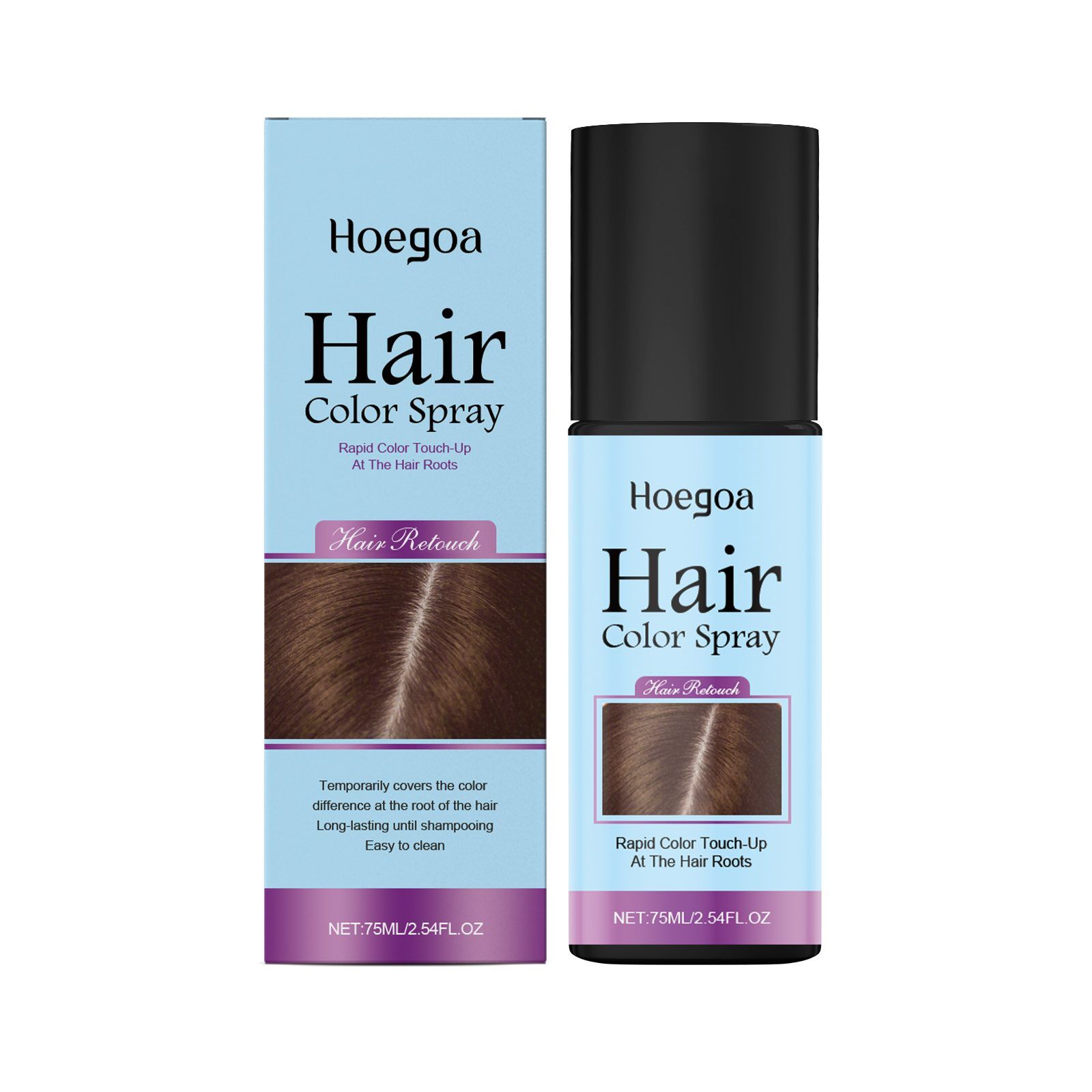 HOEGOA Temporary Black Hair Color Spray, 75 ml photo 7