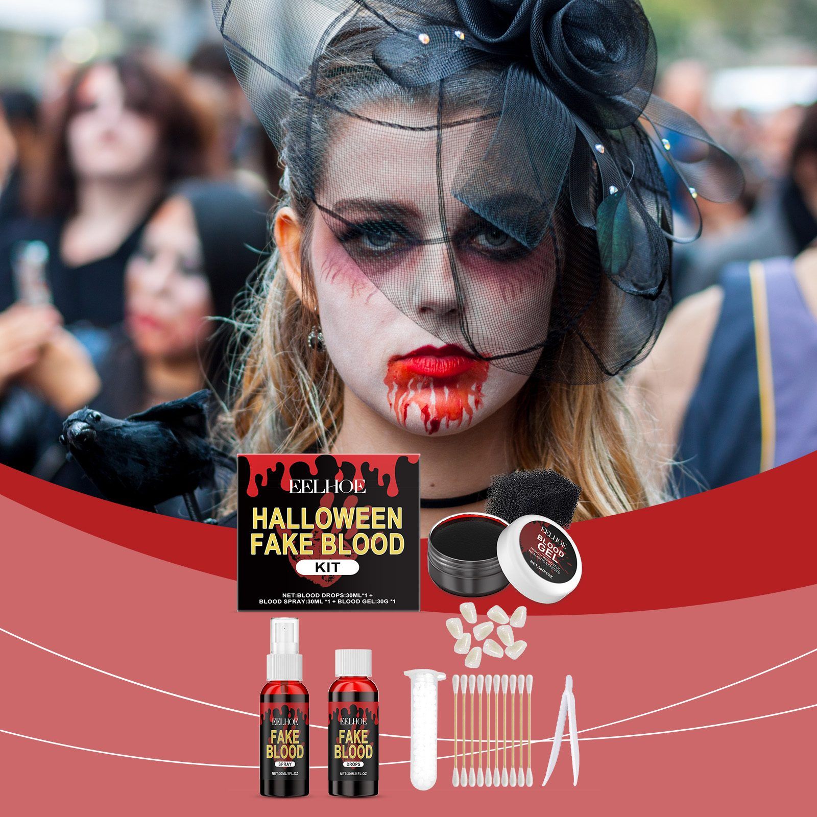 EELHOE Halloween Fake Blood Special Effects Set, 1 Set photo 8