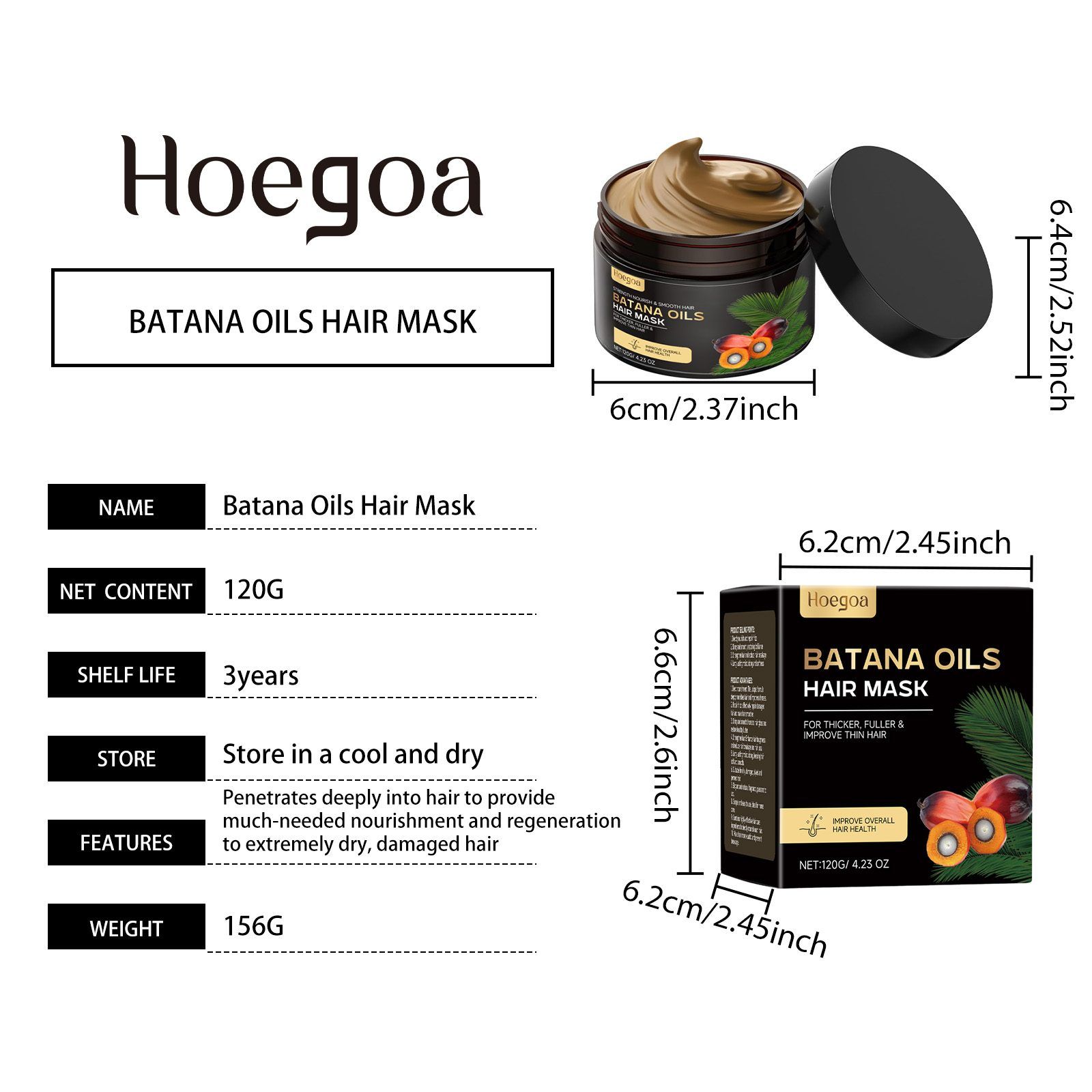 HOEGOA Batana Hair Conditioning Mask, 120 g photo 5