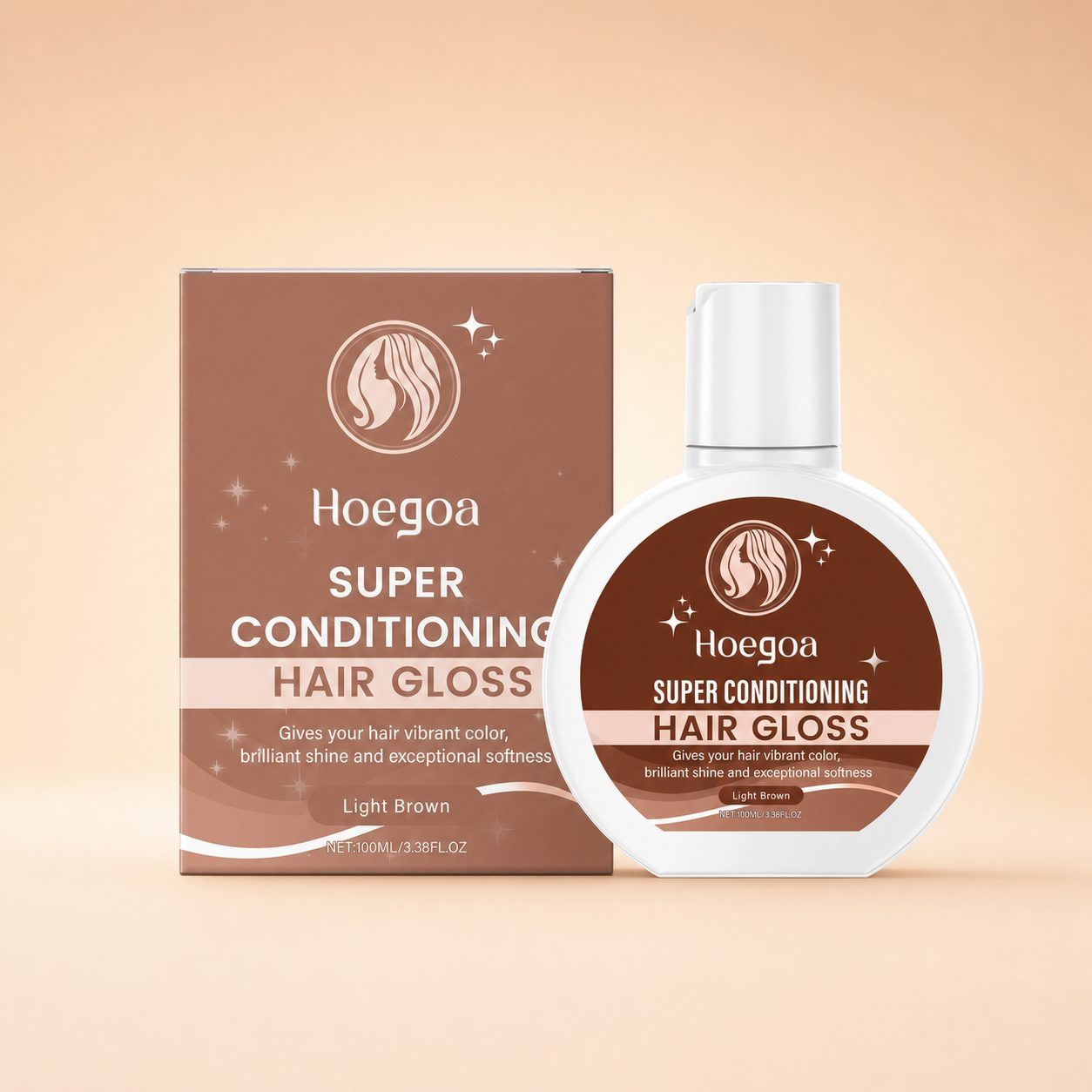 HOEGOA Light Brown Color-Depositing Hair Conditioner, 100 ml photo 1