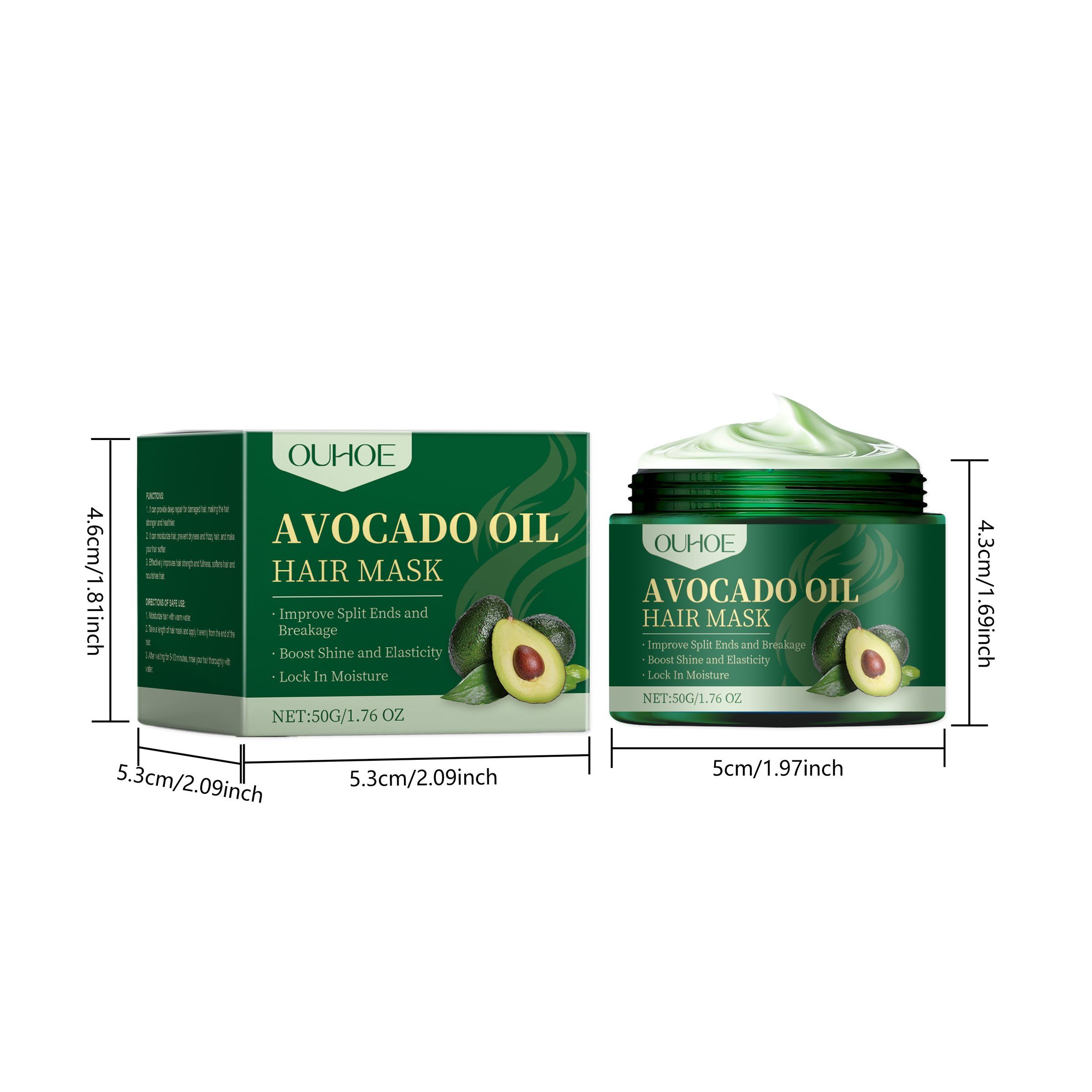 OUHOE Avocado Oil Hair Mask, 50 g photo 8