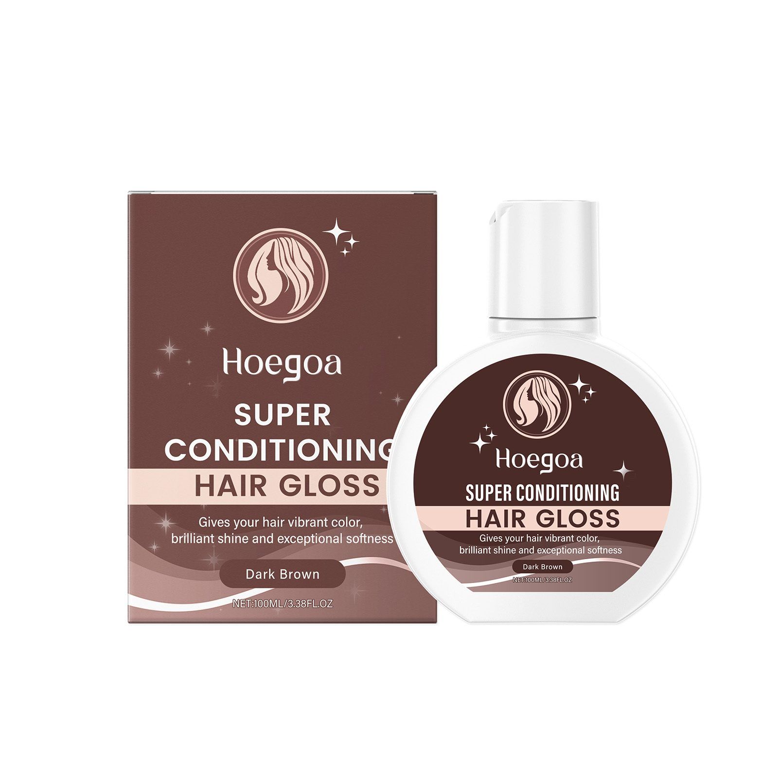 HOEGOA Dark Brown Color-Depositing Hair Conditioner, 100 ml photo 4