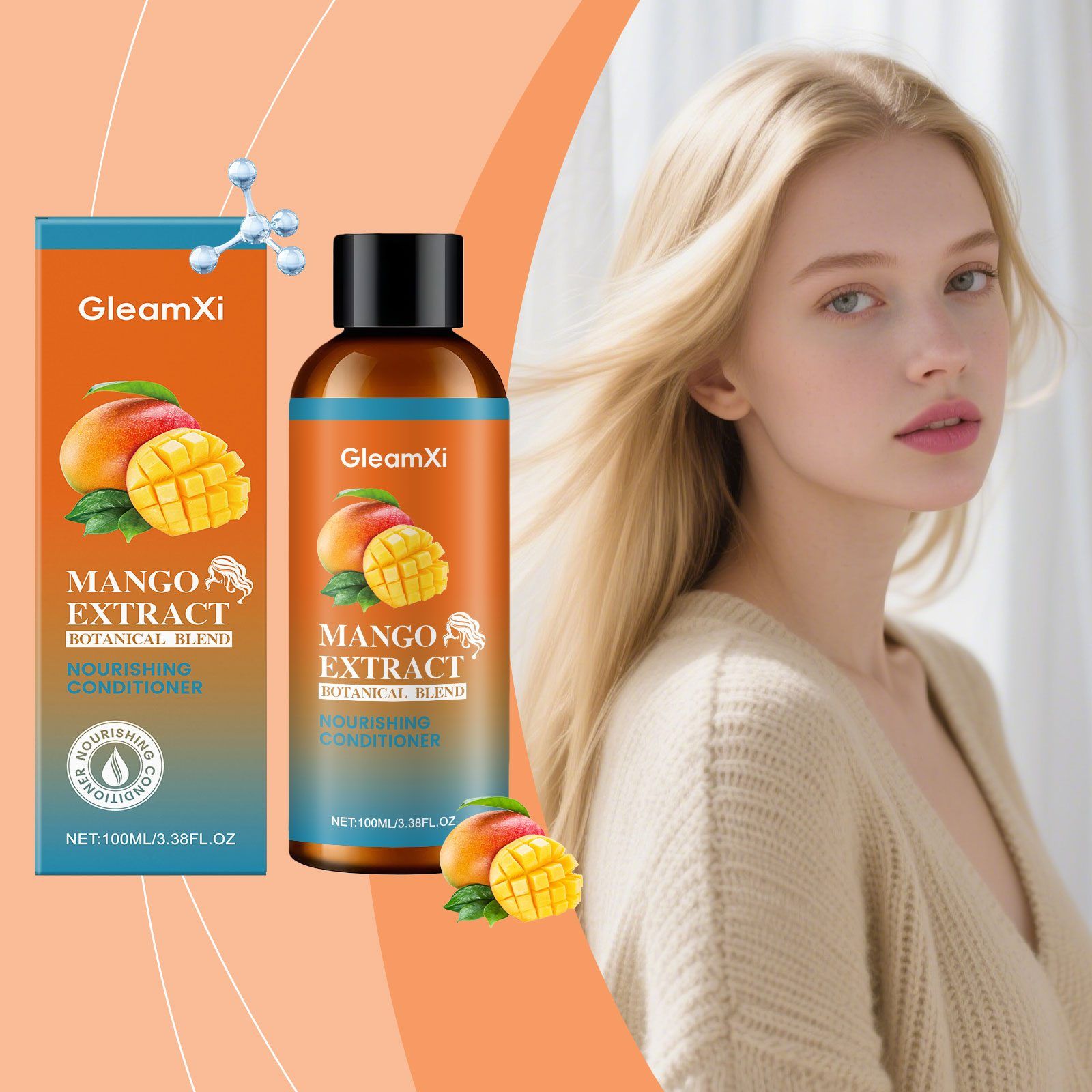 GleamXi Mango Hair Conditioner, 100 ml photo 8