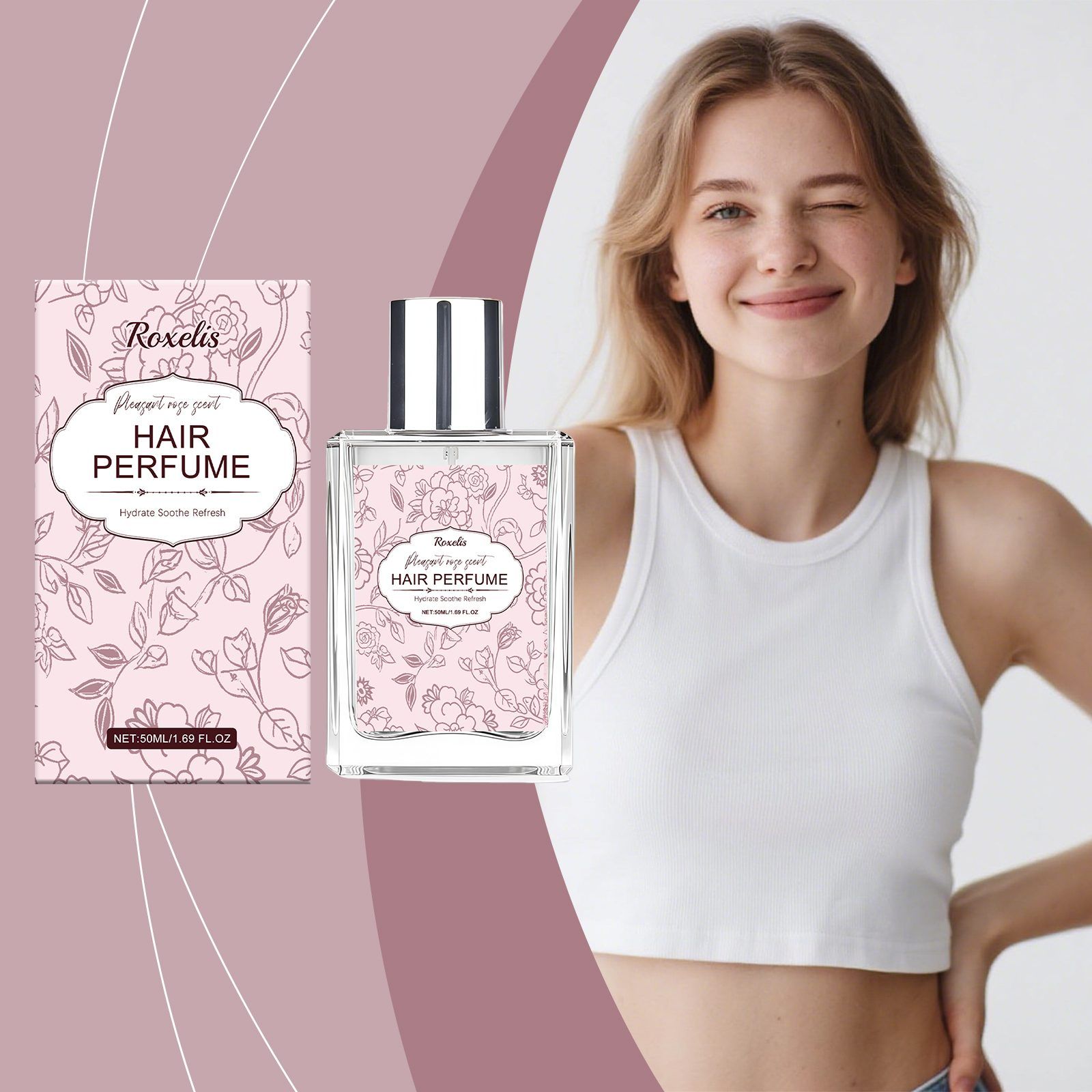ROXELIS Rose Hair Fragrance Mist, 50 ml photo 3