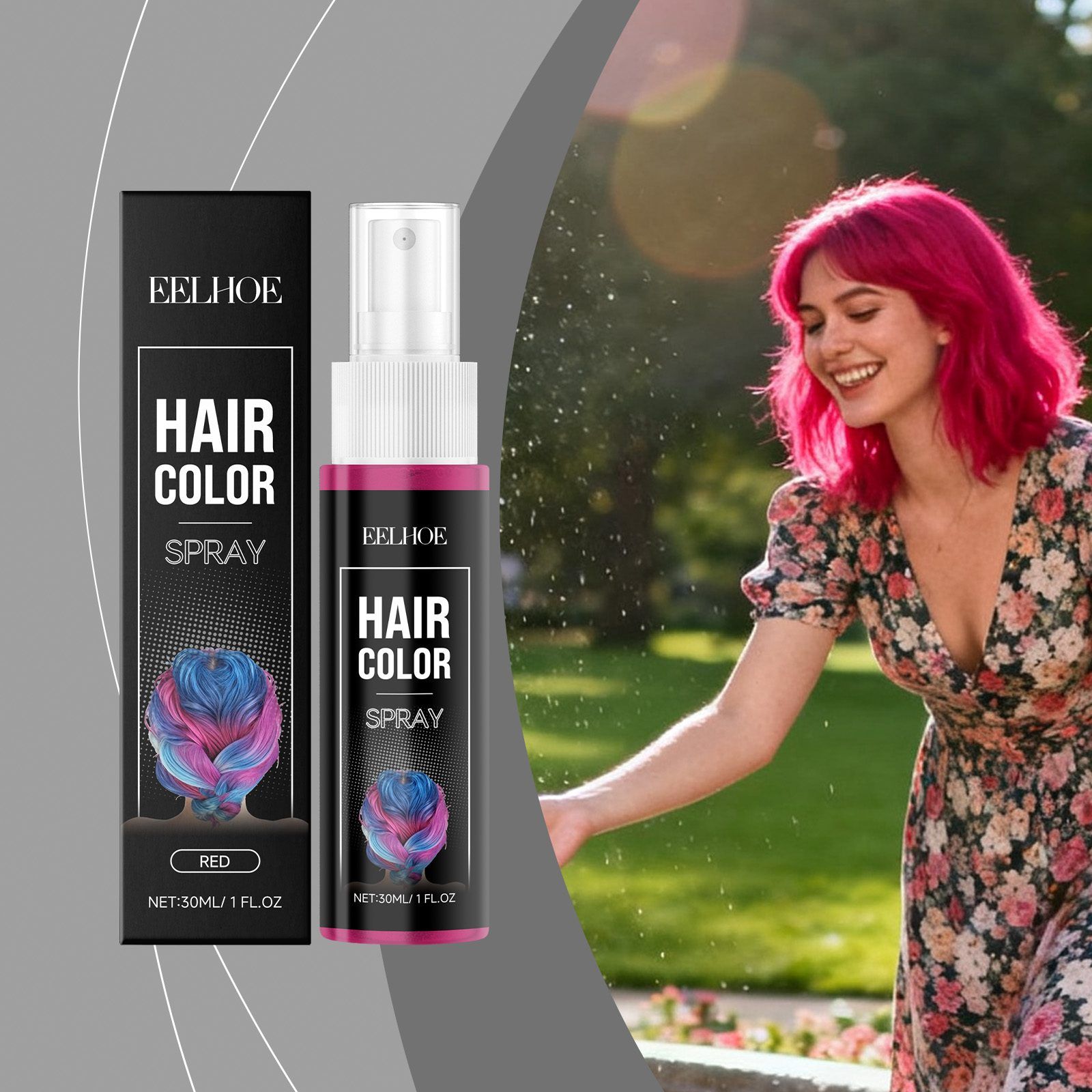 EELHOE Temporary Red Hair Color Spray 30 ml, 30 ml photo 4