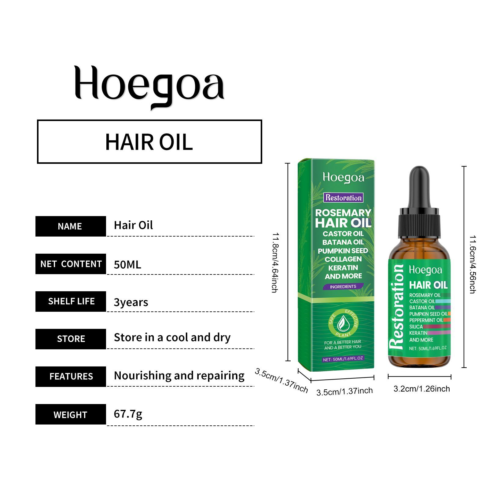 HOEGOA Rosemary Hair Care Oil, 50 ml photo 3